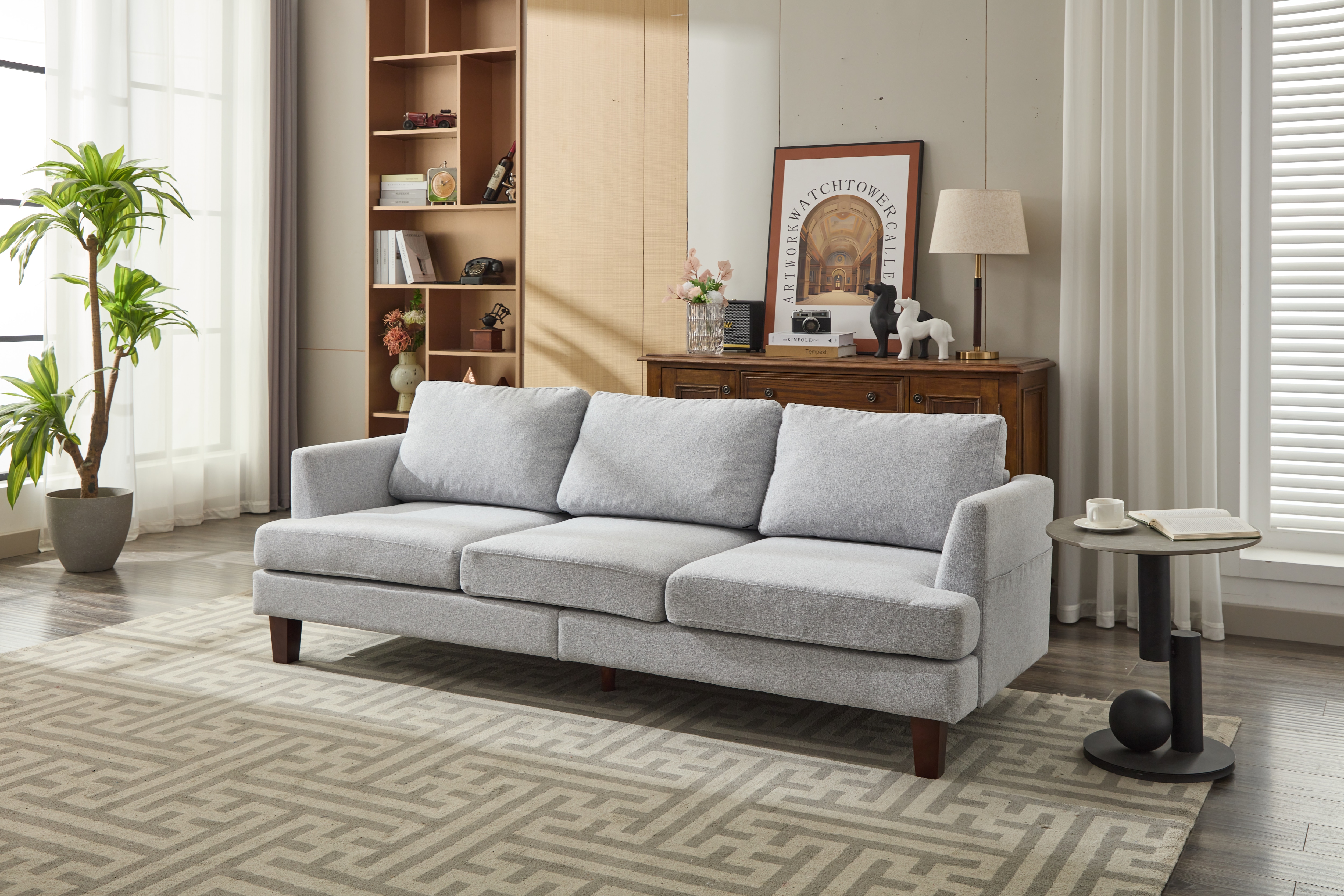 Fabric 3 Seater Couch with 2 USB, Comfortable Sectional Couches and Sofas for Living Room Bedroom Office Small Space, Easy Assembly & Comfy Cushion,Light Grey Fabric 3 Seater Couch with 2 USB, Comfortable Sectional Couches and Sofas for Living Room Bedroom Office Small Space, Easy Assembly & Comfy Cushion,Light Grey