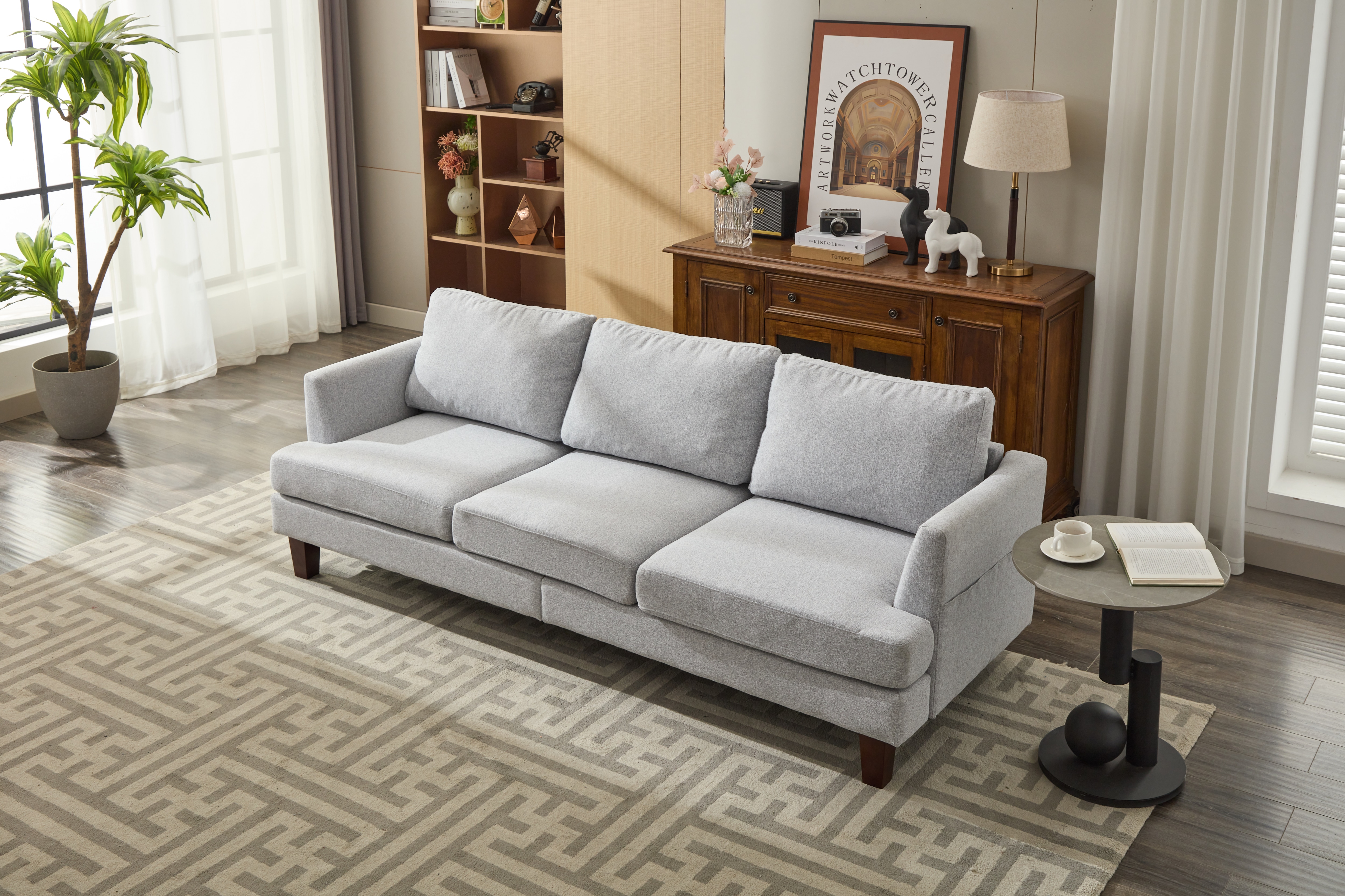Fabric 3 Seater Couch with 2 USB, Comfortable Sectional Couches and Sofas for Living Room Bedroom Office Small Space, Easy Assembly & Comfy Cushion,Light Grey Fabric 3 Seater Couch with 2 USB, Comfortable Sectional Couches and Sofas for Living Room Bedroom Office Small Space, Easy Assembly & Comfy Cushion,Light Grey