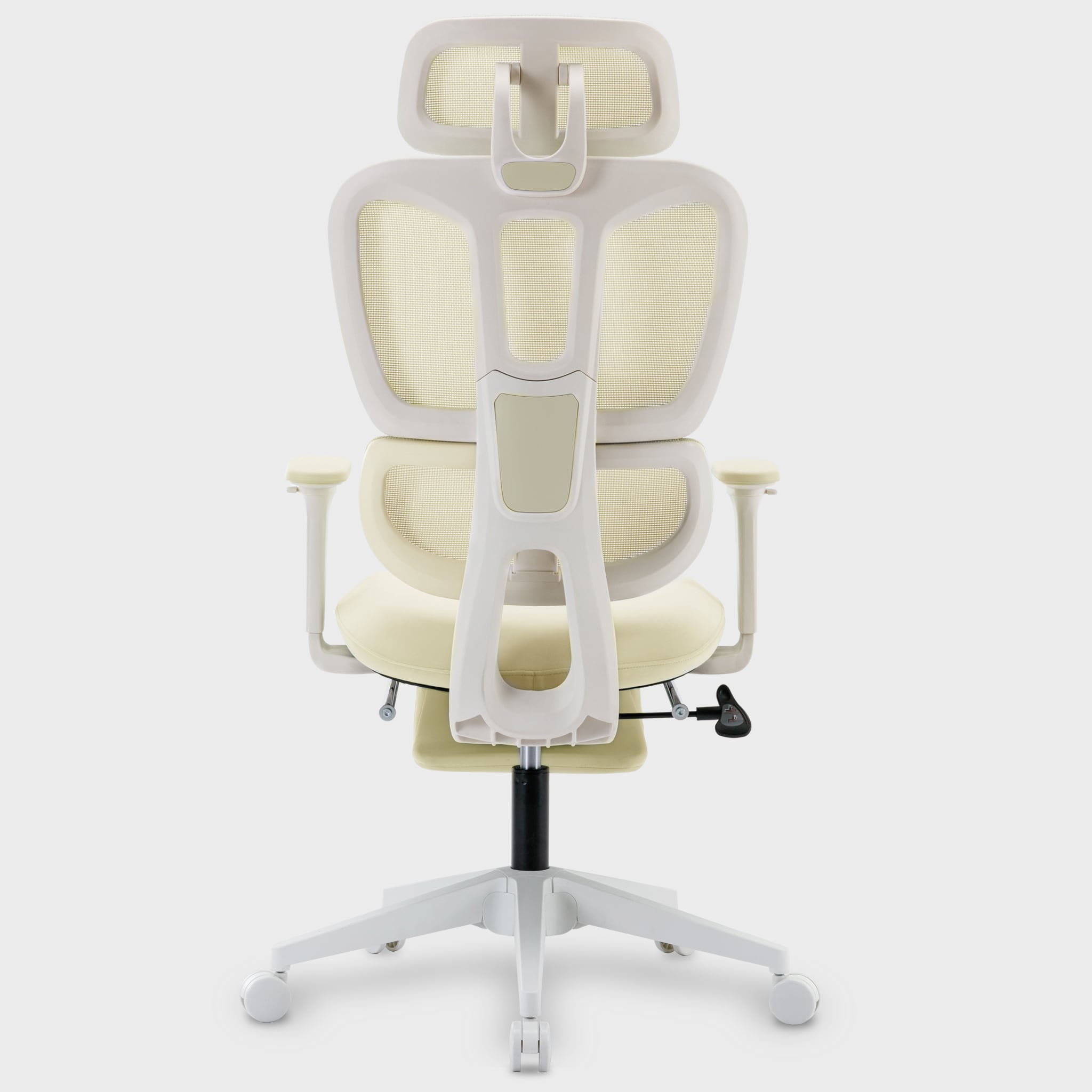 Multi-functional Ergonomic Mesh Office Chair With Adjustable Armrest,Footrest,Lumbar Support, 360° Silent Wheels,Headrest For Home & Office,Beige_voghion.com