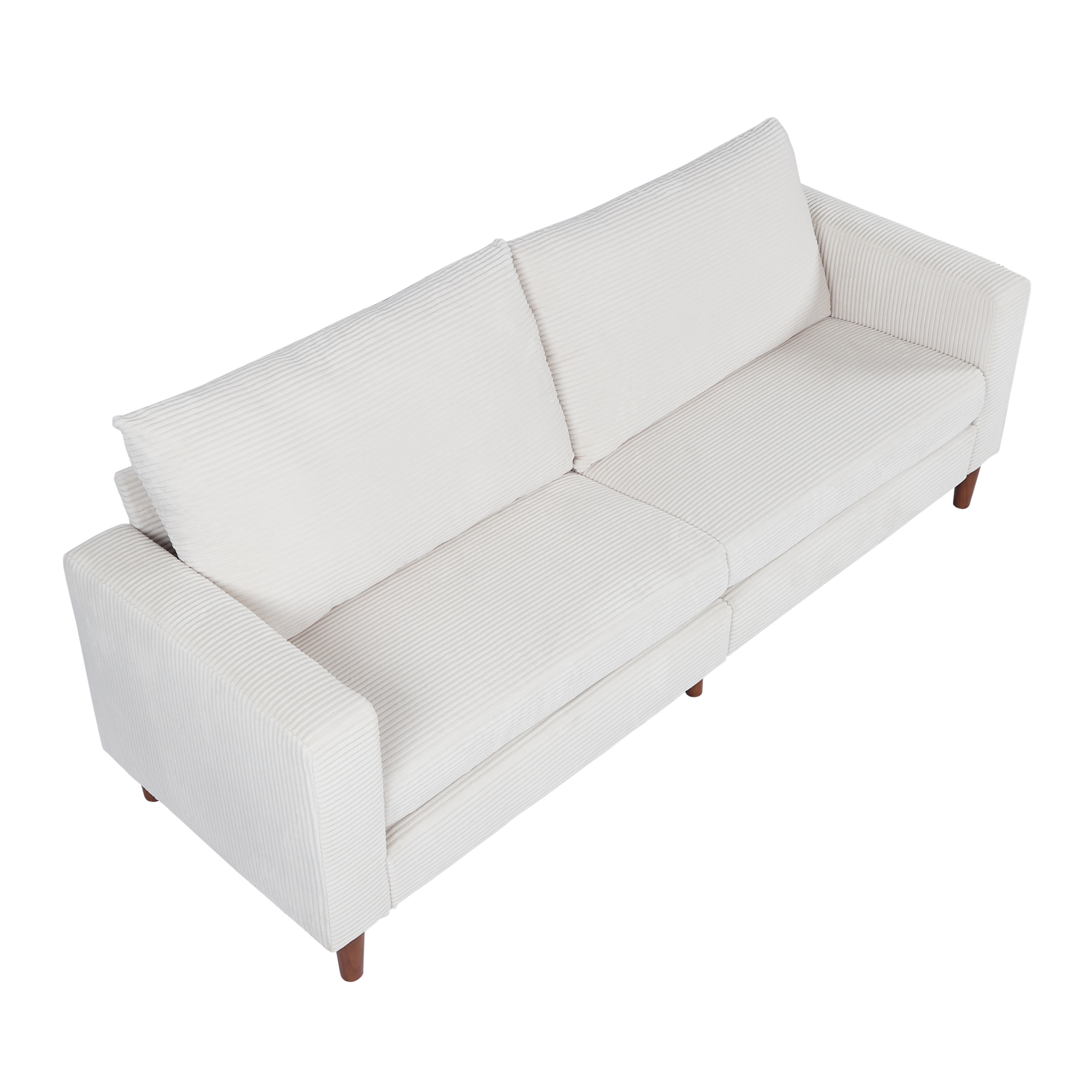 2-Seater Sofa, Modern Loveseat with Tufted Back and Solid Wood Legs 2-Seater Sofa, Modern Loveseat with Tufted Back and Solid Wood Legs
