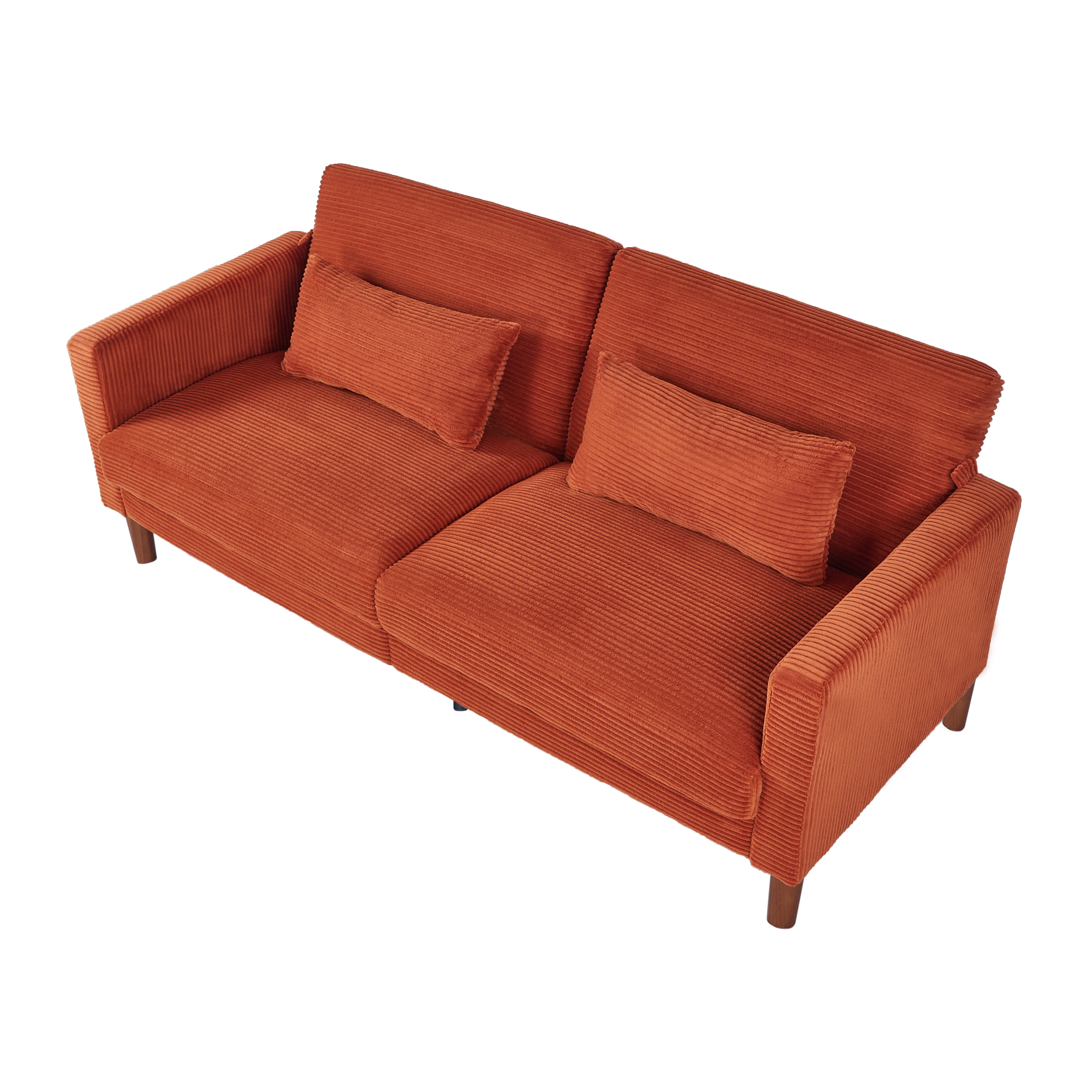 2-Seater Sofa, Modern Loveseat with Tufted Back and Solid Wood Legs 2-Seater Sofa, Modern Loveseat with Tufted Back and Solid Wood Legs