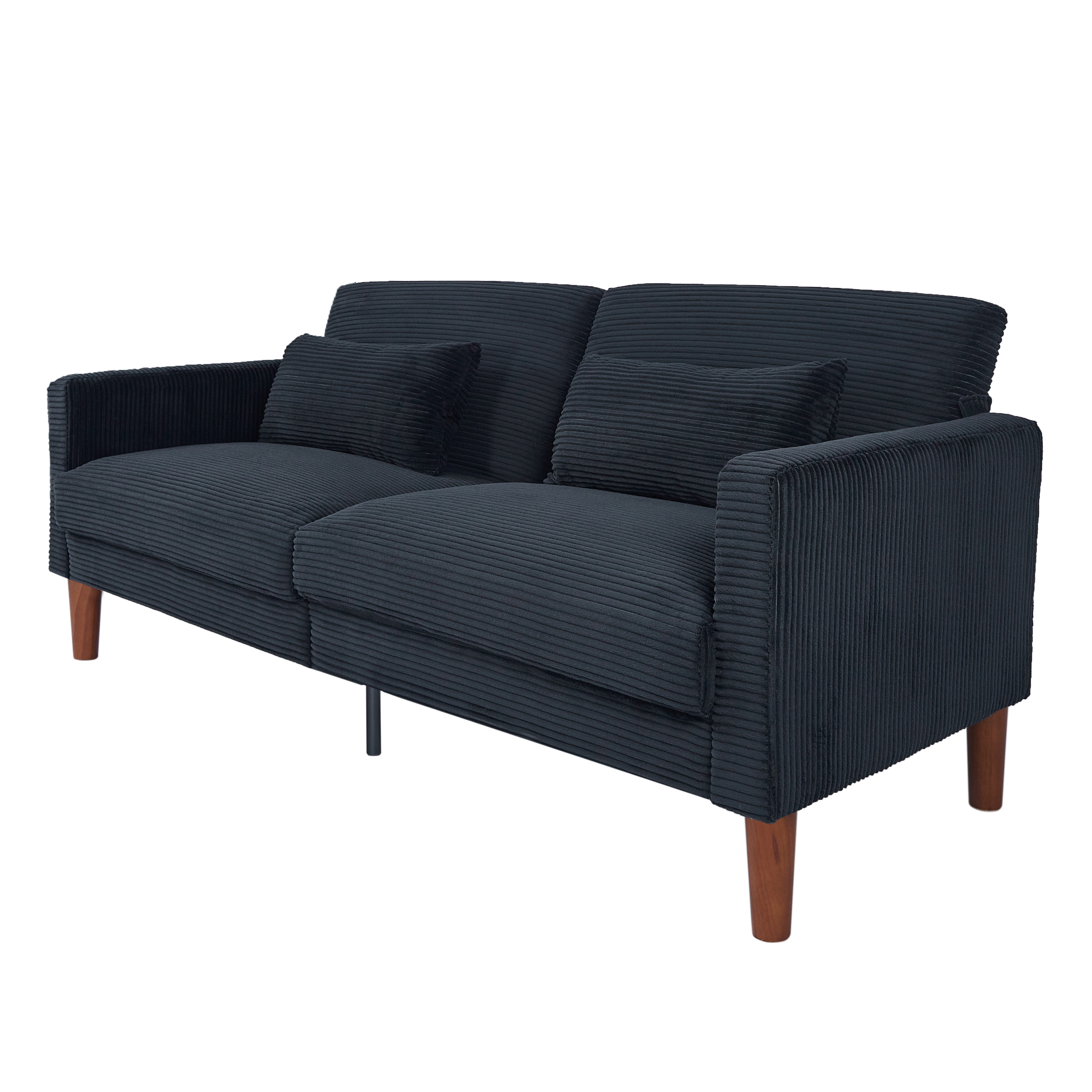 2-Seater Sofa, Modern Loveseat with Tufted Back and Solid Wood Legs 2-Seater Sofa, Modern Loveseat with Tufted Back and Solid Wood Legs
