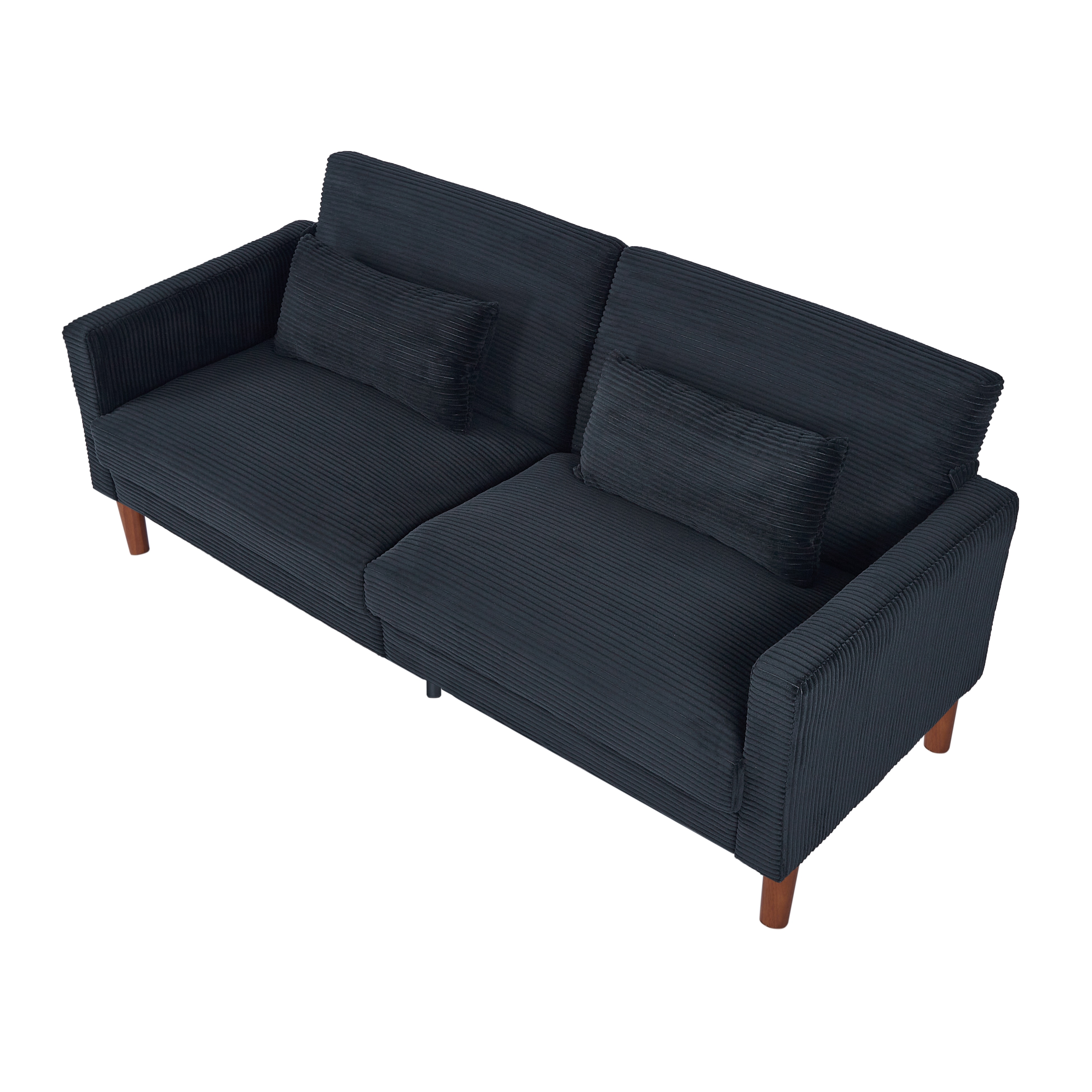 2-Seater Sofa, Modern Loveseat with Tufted Back and Solid Wood Legs 2-Seater Sofa, Modern Loveseat with Tufted Back and Solid Wood Legs
