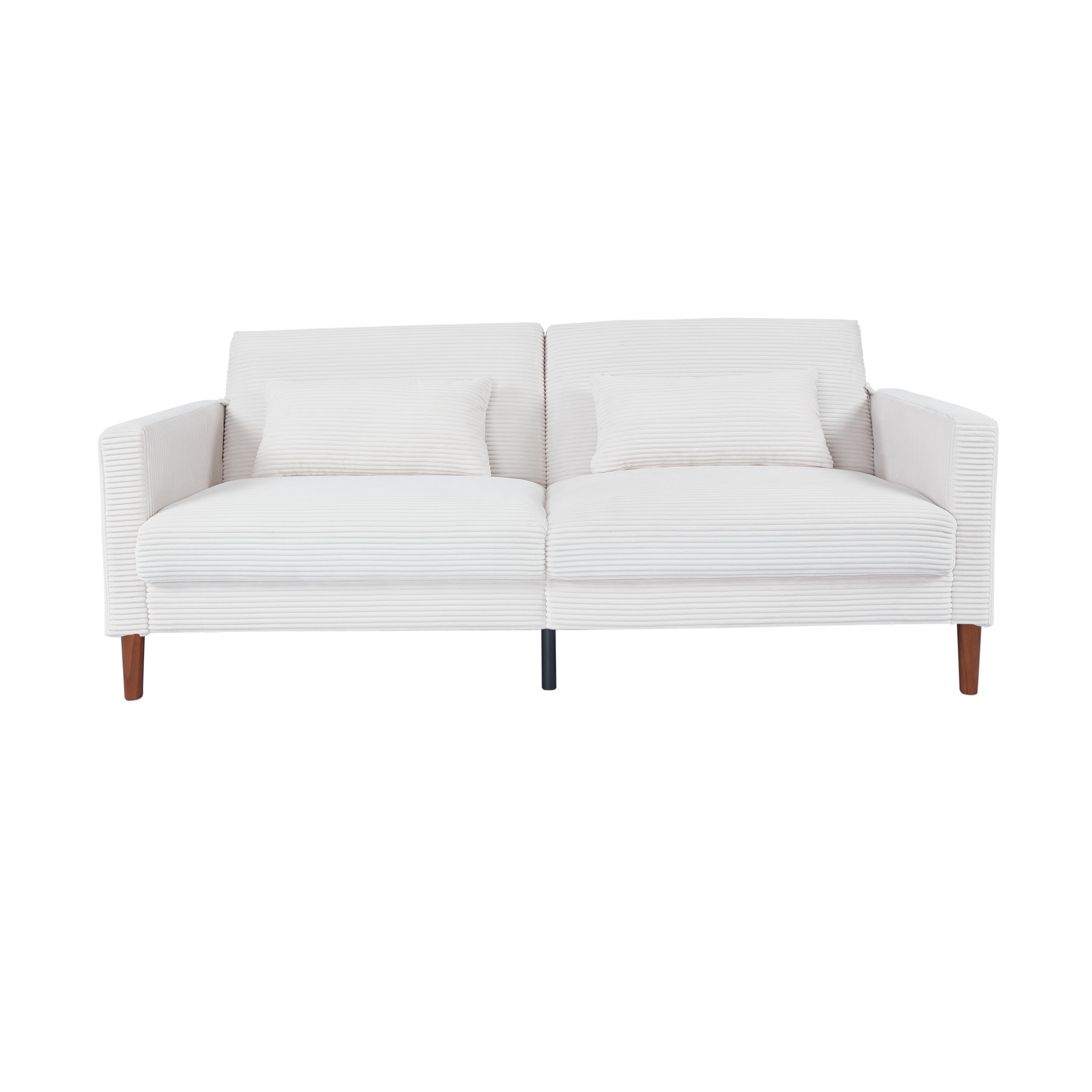 2-Seater Sofa, Modern Loveseat with Tufted Back and Solid Wood Legs 2-Seater Sofa, Modern Loveseat with Tufted Back and Solid Wood Legs