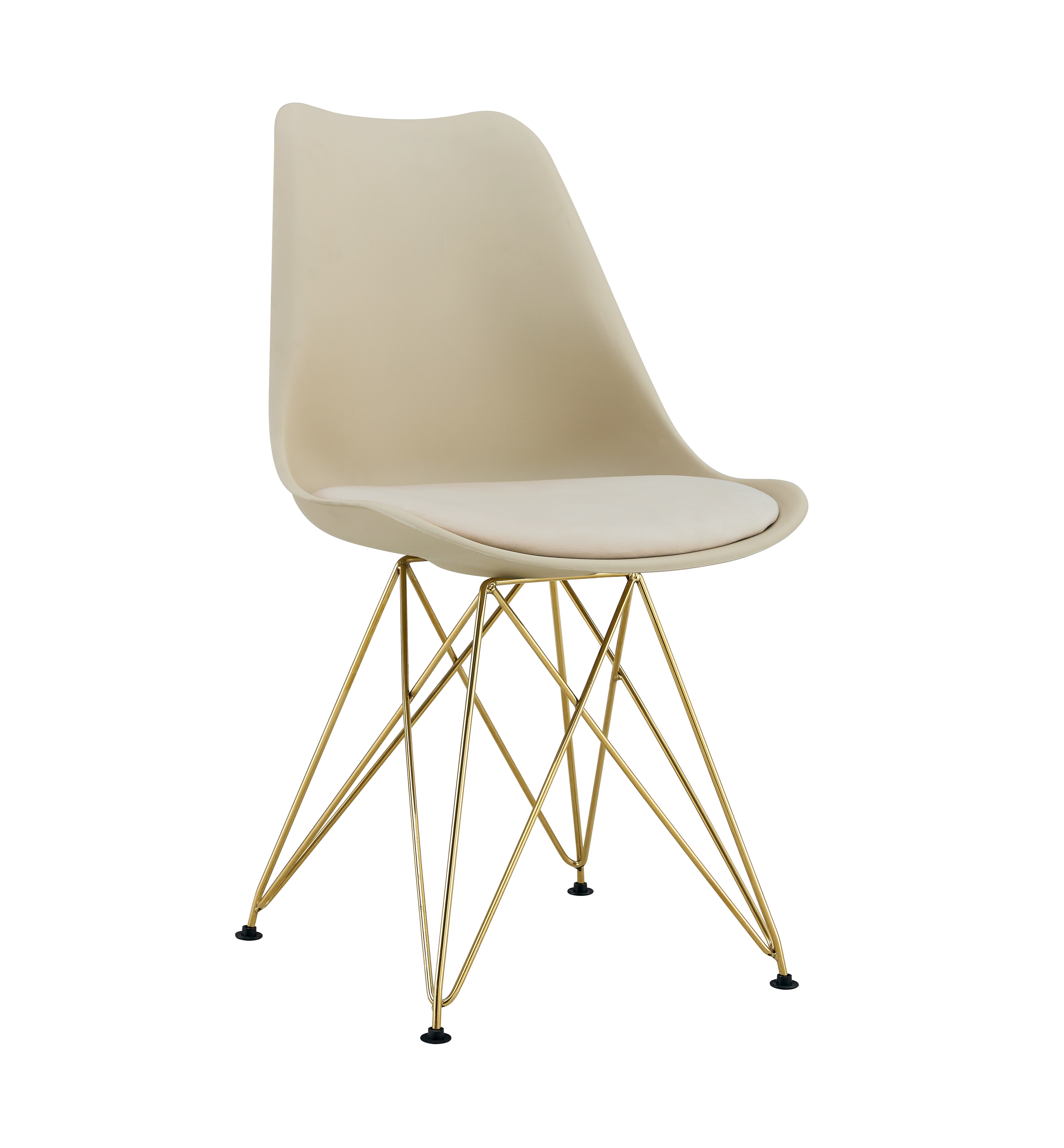 Modern Dining Chairs with Shell Lounge Plastic Seat and GOLDEN STEEL Legs KITEHCN chairs meeting room chairs living room,Set of 4, beige Modern Dining Chairs with Shell Lounge Plastic Seat and GOLDEN STEEL Legs KITEHCN chairs meeting room chairs living room,Set of 4, beige
