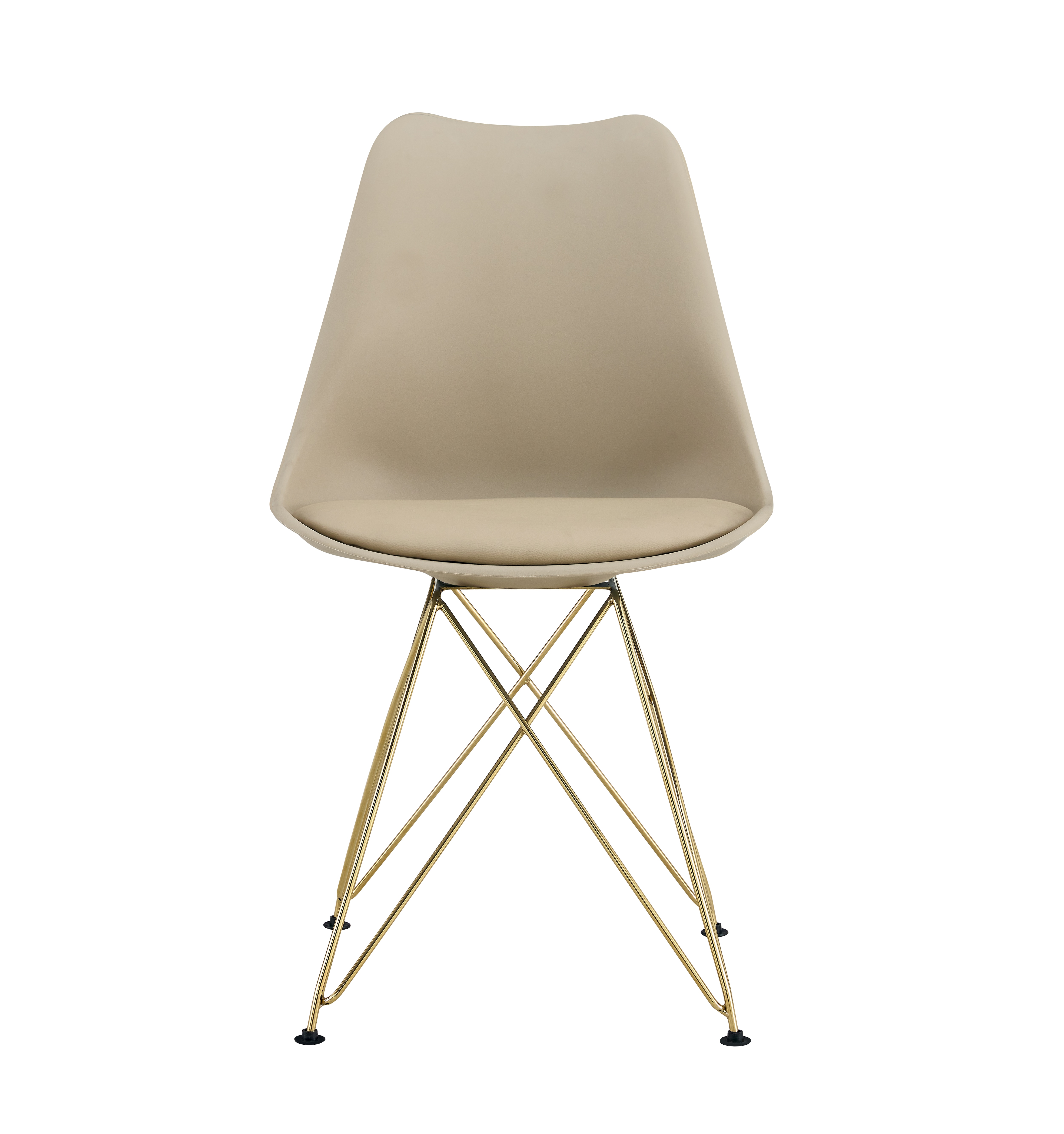 Modern Dining Chairs with Shell Lounge Plastic Seat and GOLDEN STEEL Legs KITEHCN chairs meeting room chairs living room,Set of 4, beige PU Modern Dining Chairs with Shell Lounge Plastic Seat and GOLDEN STEEL Legs KITEHCN chairs meeting room chairs living room,Set of 4, beige PU