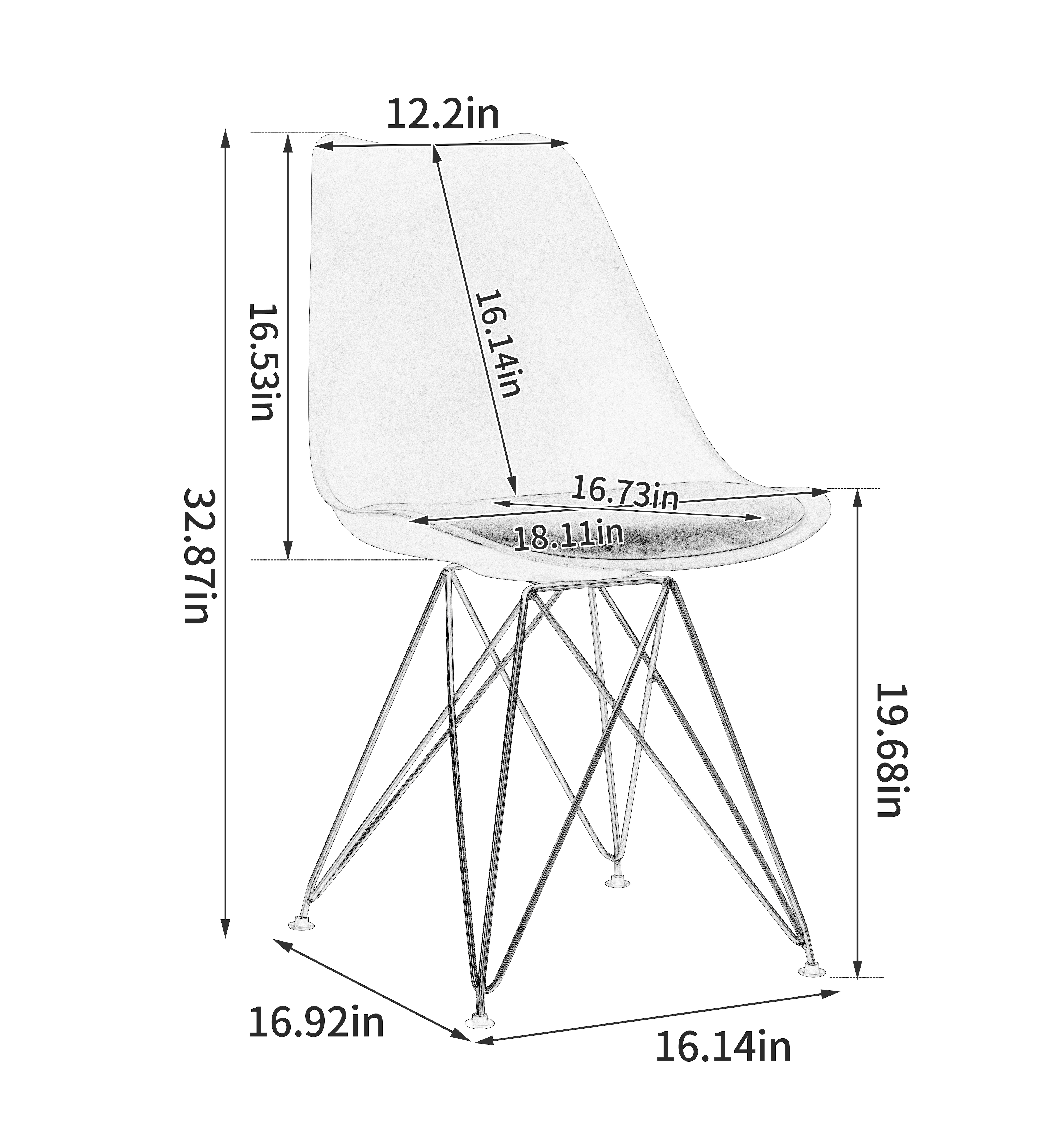 Modern Dining Chairs With Shell Lounge Plastic Seat And GOLDEN STEEL Legs KITEHCN Chairs Meeting Room Chairs Living Room,Set Of 4, Beige PU_voghion.com