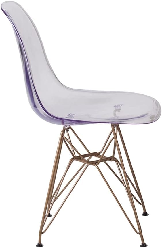 2 Pack Eames chair Eiffel Tower golden base Ghost Chair side dinning chair transparent 2 Pack Eames chair Eiffel Tower golden base Ghost Chair side dinning chair transparent