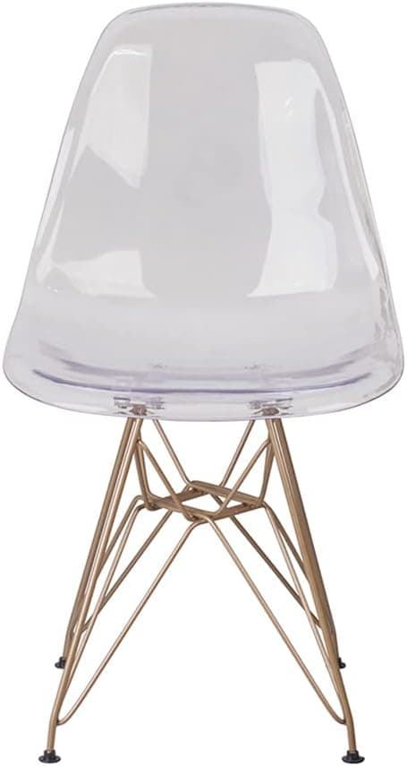 2 Pack Eames chair Eiffel Tower golden base Ghost Chair side dinning chair transparent 2 Pack Eames chair Eiffel Tower golden base Ghost Chair side dinning chair transparent