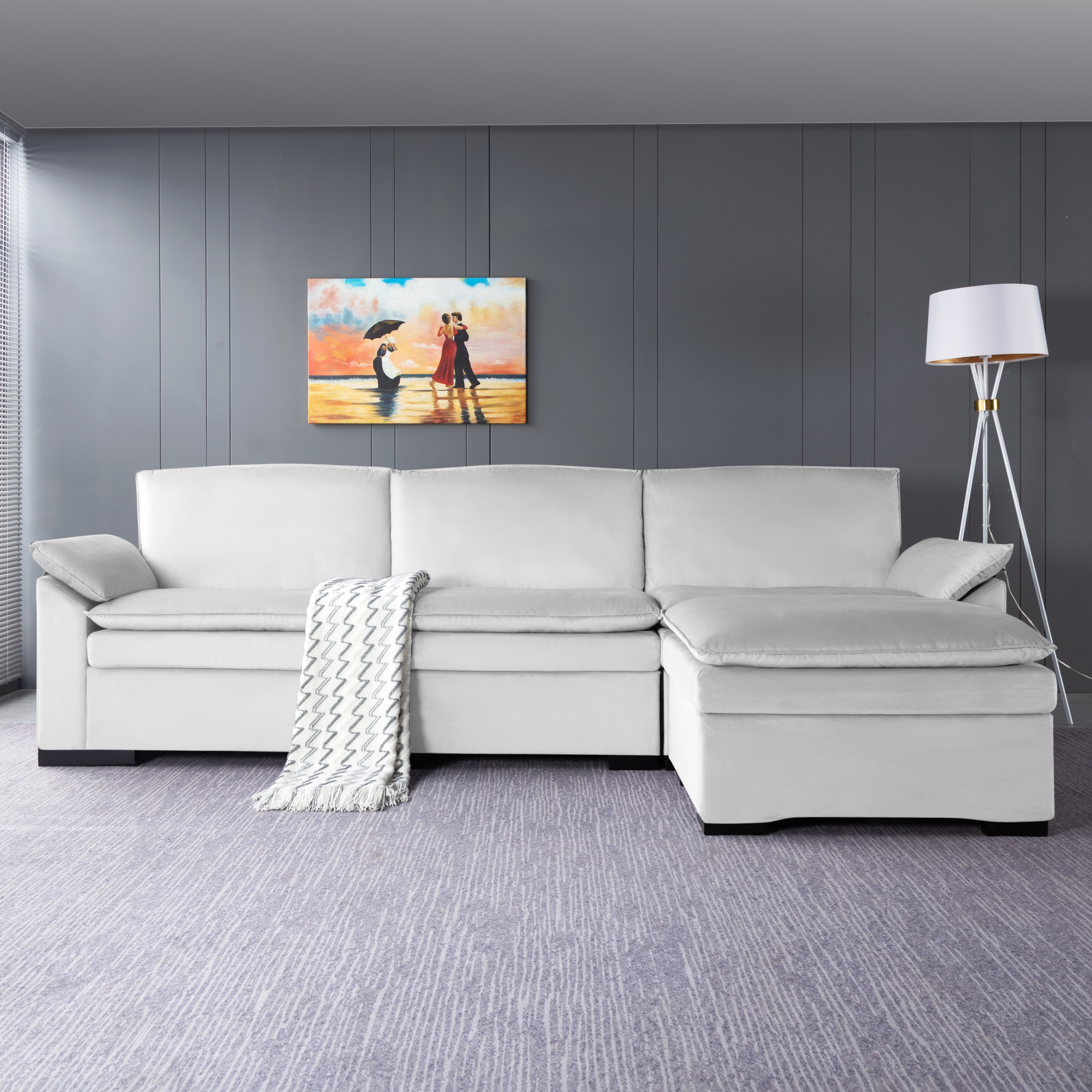 117.7” Sectional Sofa with Ottoman Beige
117.7” Sectional Sofa with Ottoman Beige