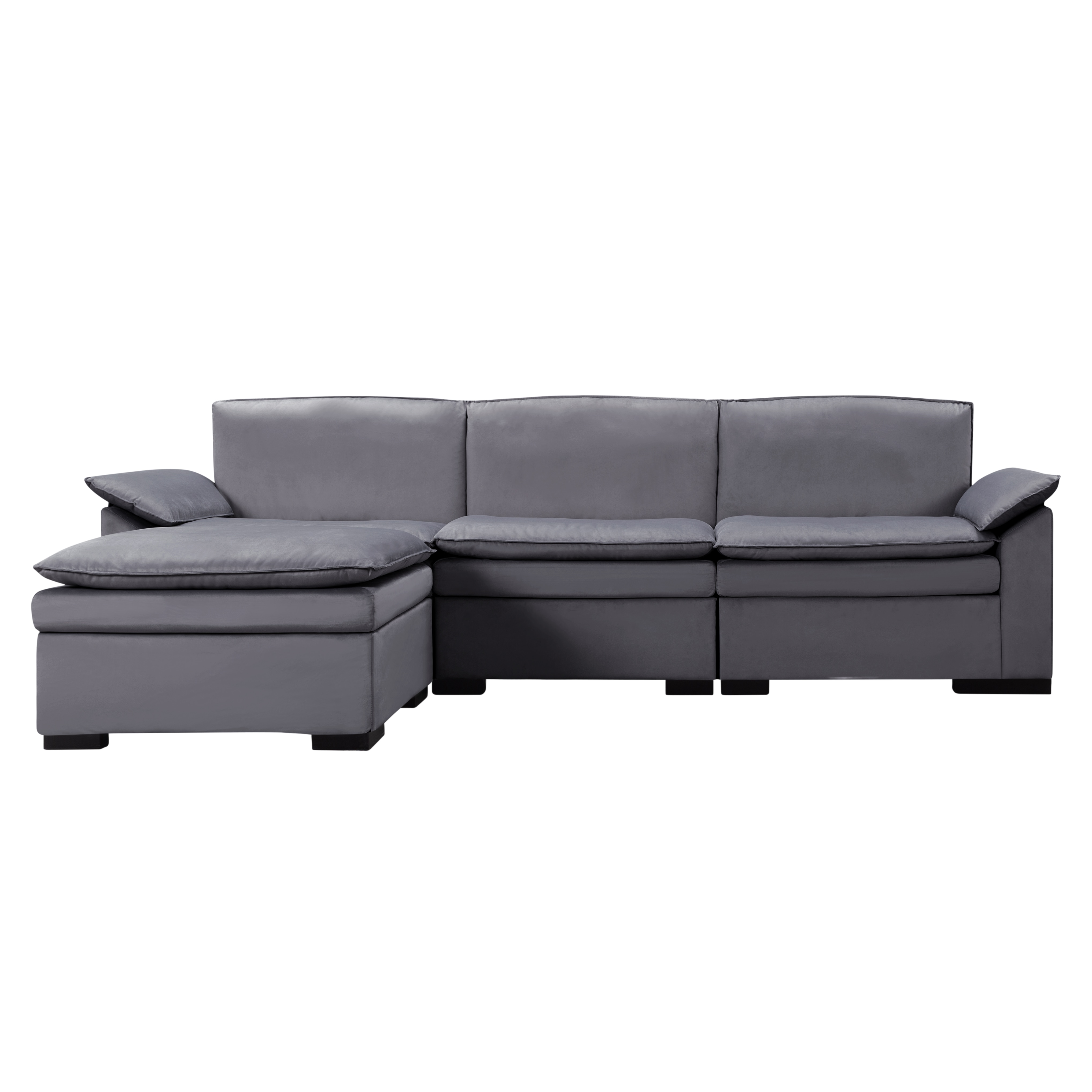 117.7” Sectional Sofa with Ottoman Dark gray 117.7” Sectional Sofa with Ottoman Dark gray