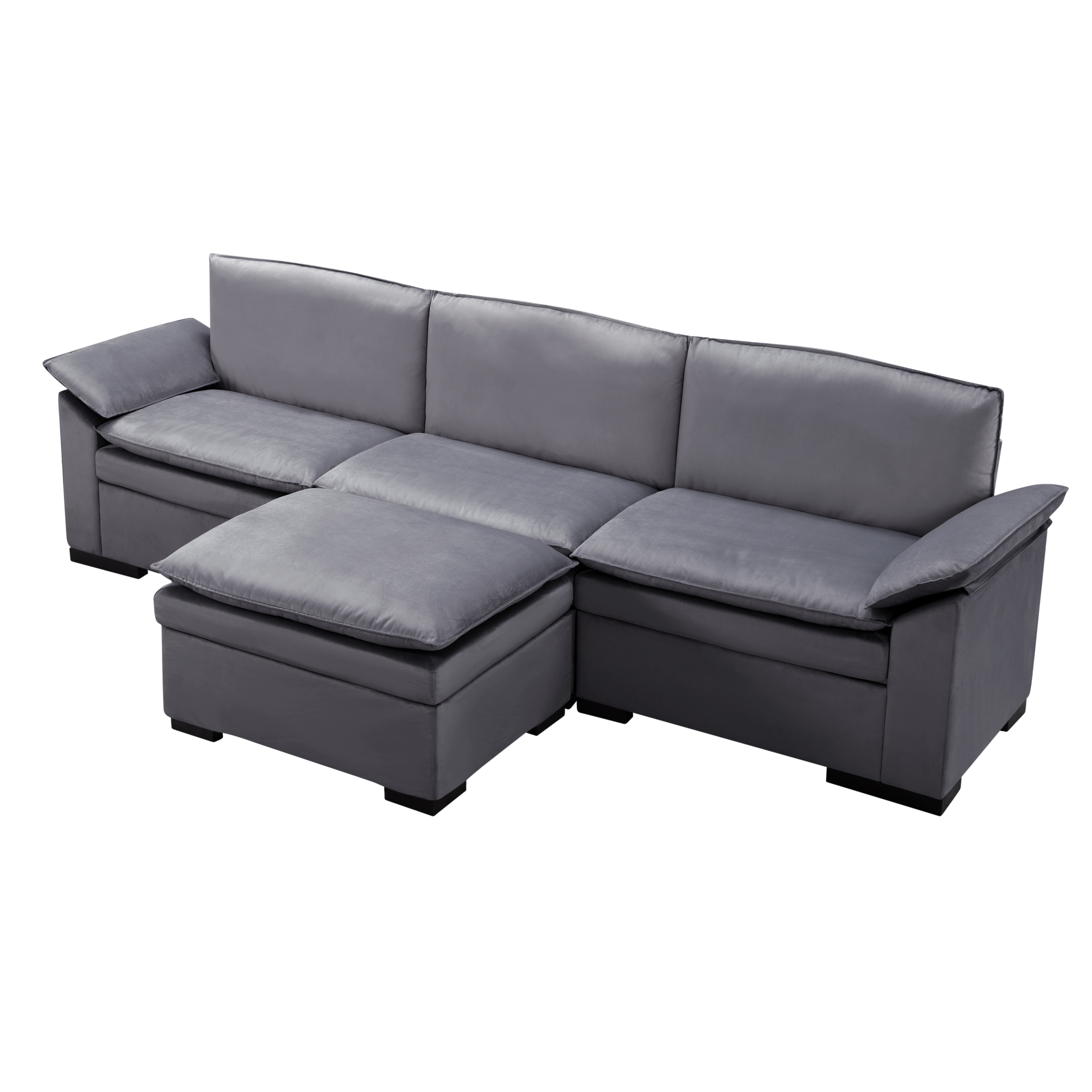 117.7” Sectional Sofa with Ottoman Dark gray 117.7” Sectional Sofa with Ottoman Dark gray
