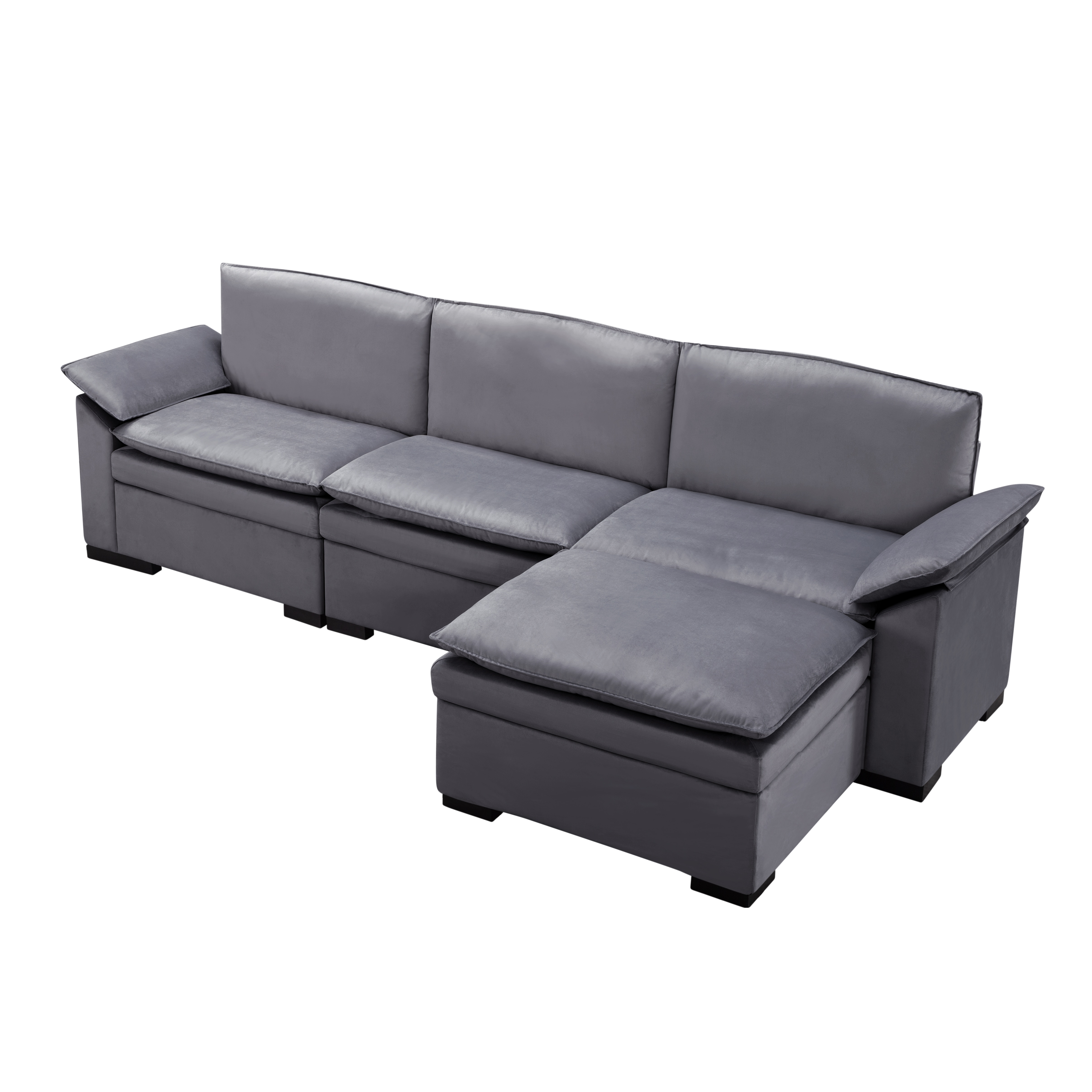 117.7” Sectional Sofa with Ottoman Dark gray 117.7” Sectional Sofa with Ottoman Dark gray