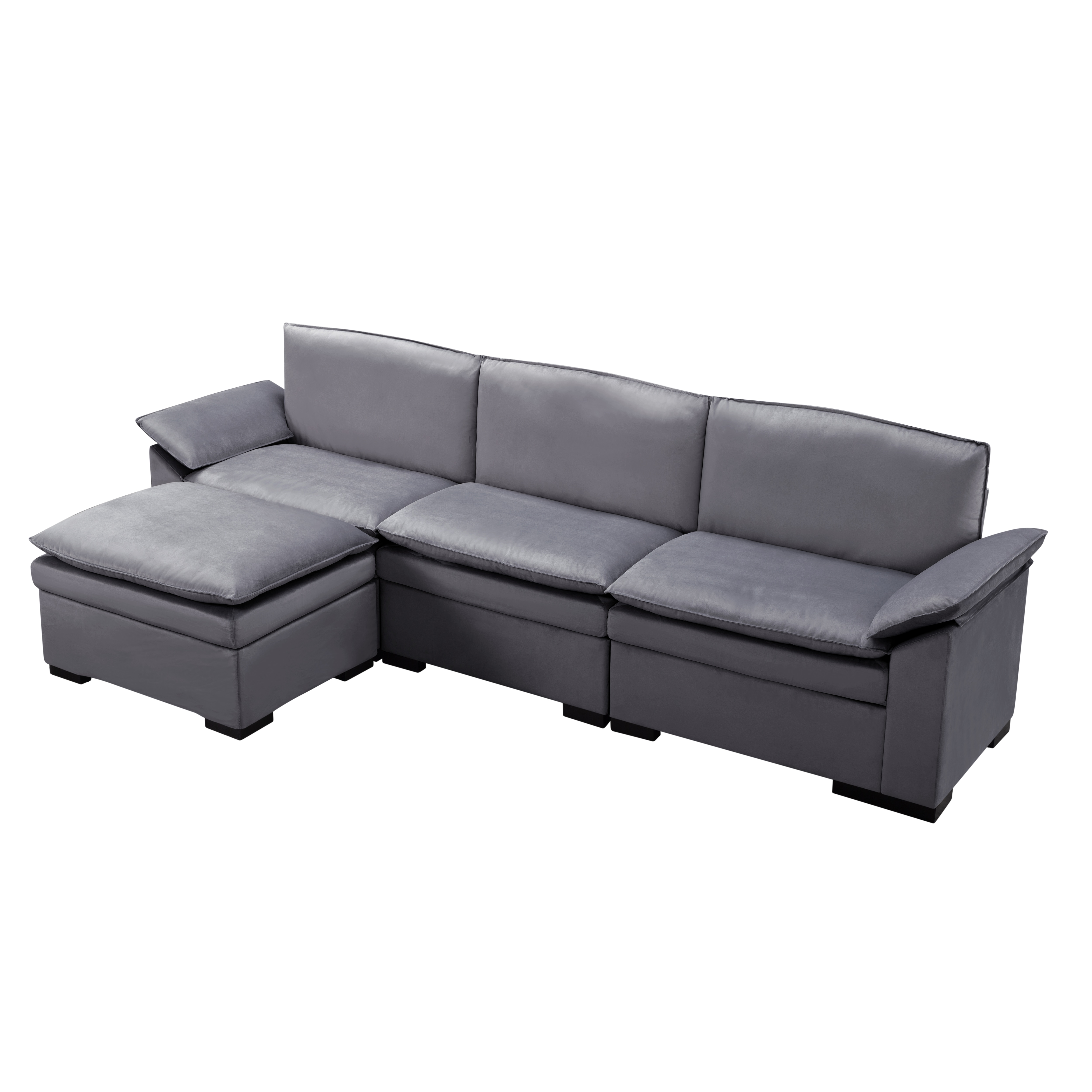 117.7” Sectional Sofa with Ottoman Dark gray 117.7” Sectional Sofa with Ottoman Dark gray