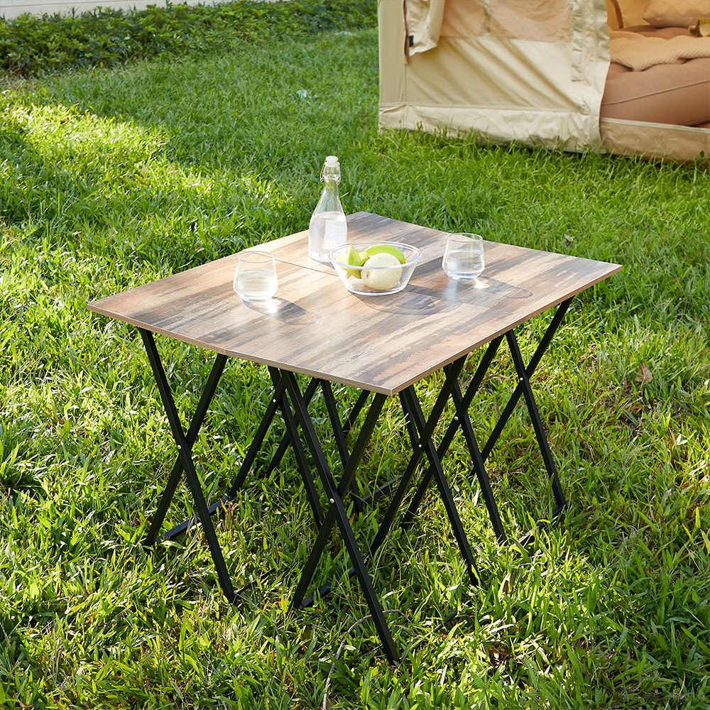 5 Piece Folding TV Tray Table Set,Foldable Sofa Side Table,End Table,Snack Table,Space Saving