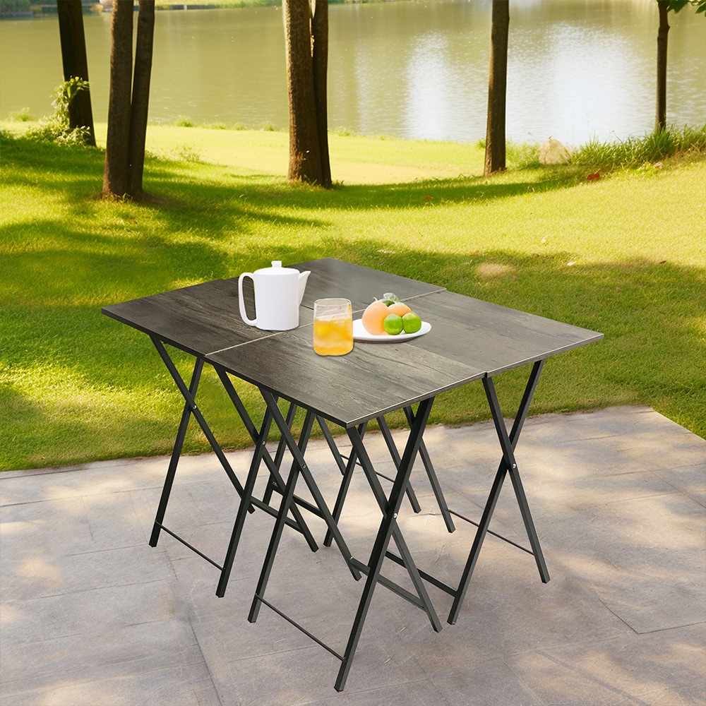 5 Piece Folding TV Tray Table Set,Foldable Sofa Side Table,End Table,Snack Table,Save Space,Grey
5 Piece Folding TV Tray Table Set,Foldable Sofa Side Table,End Table,Snack Table,Save Space,Grey