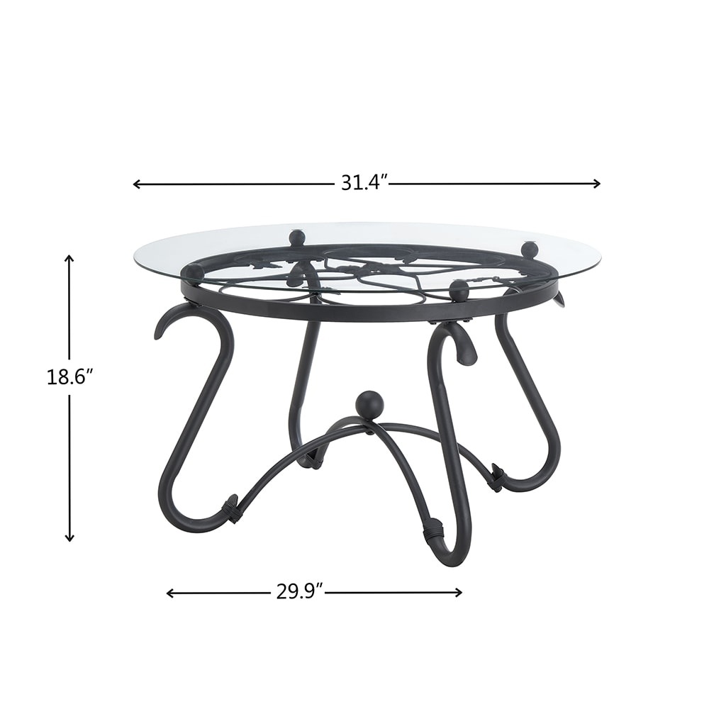2 Piece Tempered Glass Surface Coffee Table Set, Decor Coffee Table Round End Side Table with Sturdy Construction for Living Room 2 Piece Tempered Glass Surface Coffee Table Set, Decor Coffee Table Round End Side Table with Sturdy Construction for Living Room