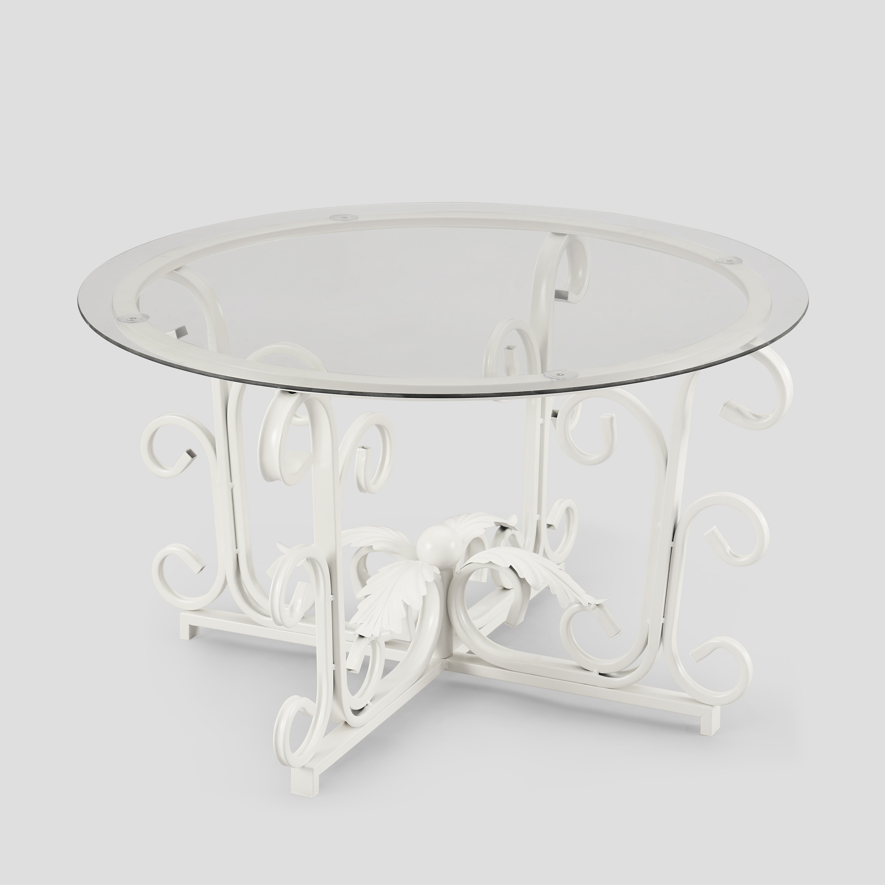 Round Tempered Glass Coffee Table,with Metal Leaf Shape Base,Leisure Cocktail Table with Tempered Glass Top for Living Room,Home,Office Round Tempered Glass Coffee Table,with Metal Leaf Shape Base,Leisure Cocktail Table with Tempered Glass Top for Living Room,Home,Office