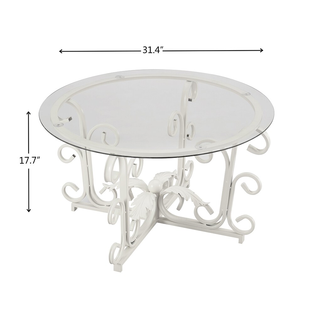 Round Tempered Glass Coffee Table,with Metal Leaf Shape Base,Leisure Cocktail Table with Tempered Glass Top for Living Room,Home,Office Round Tempered Glass Coffee Table,with Metal Leaf Shape Base,Leisure Cocktail Table with Tempered Glass Top for Living Room,Home,Office