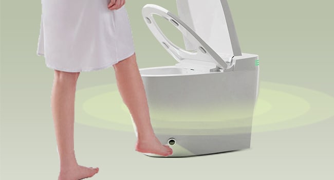 Smart Toilet With Bidet Built In One-piece Bidet Toilet Seat,Foot Sensor Flushing, Heated Seat And Multi-Functional Remote Control Night Light,LED Display_voghion.com