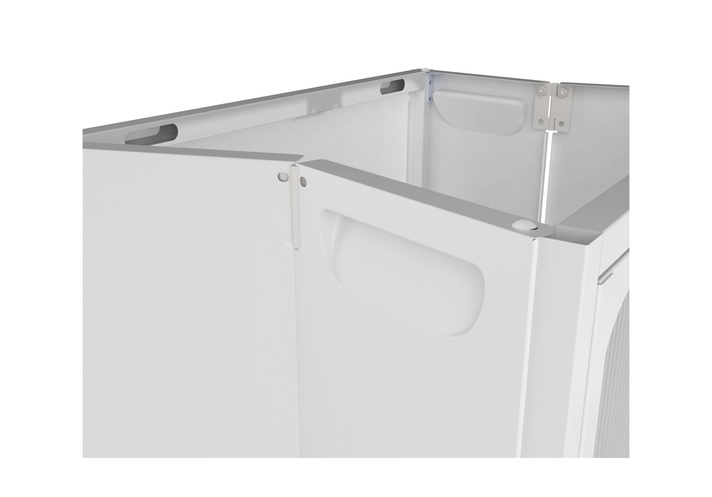 Single Sturdy & Convenient Foldable Cabinet, Durable Steel-Wood Combo With Anti-Slip Design & Quick Fold & Install, Easy To DIY Storage Container With Door, White_voghion.com