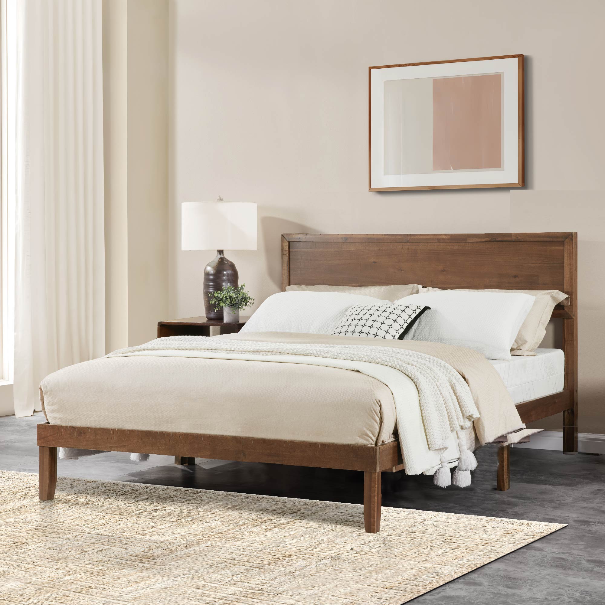 Premium wood Full Size Bed Frame - Sturdy and Durable Design, Modern Home Style, Effortlessly Create a Comfortable Bedroom Premium wood Full Size Bed Frame - Sturdy and Durable Design, Modern Home Style, Effortlessly Create a Comfortable Bedroom