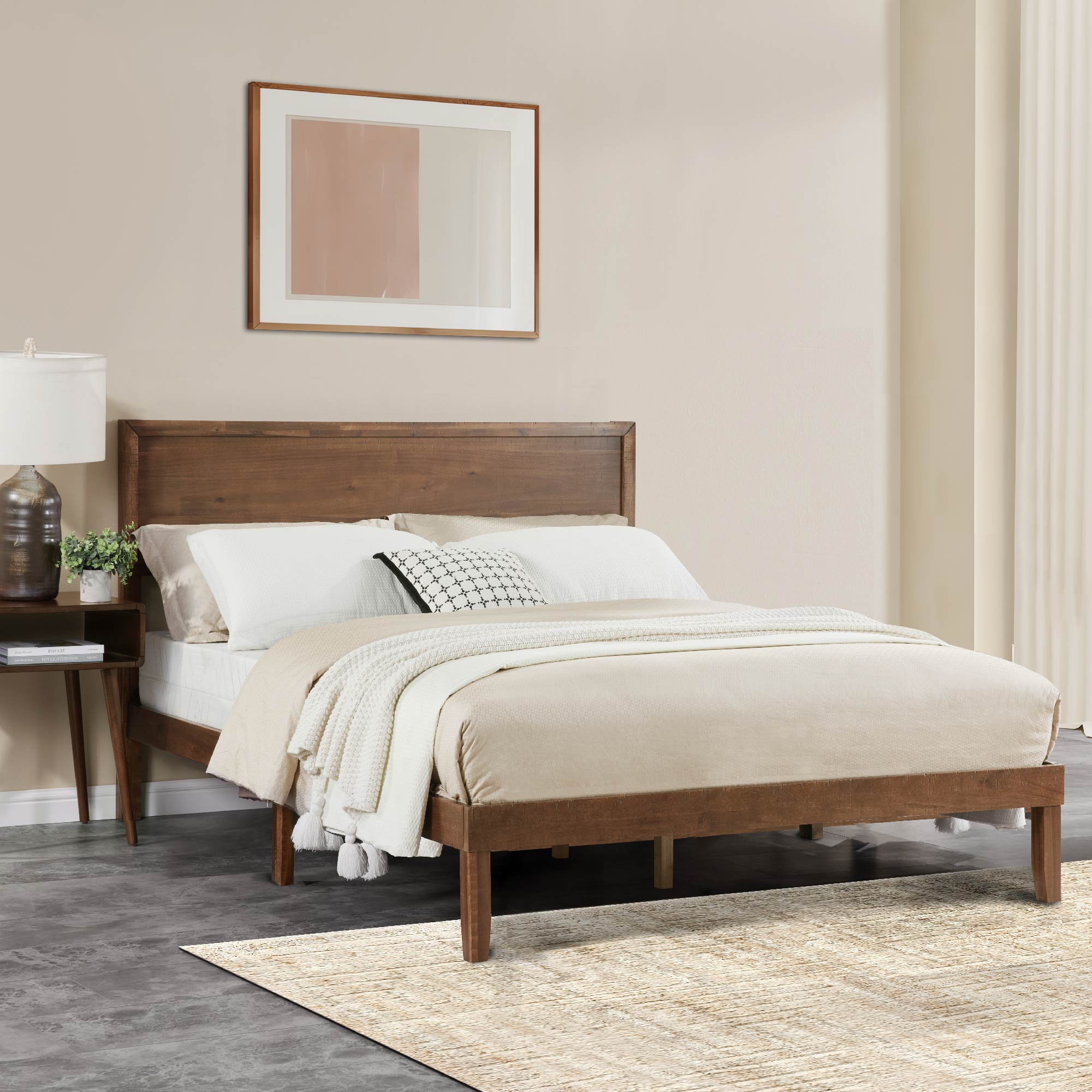Premium wood Full Size Bed Frame - Sturdy and Durable Design, Modern Home Style, Effortlessly Create a Comfortable Bedroom Premium wood Full Size Bed Frame - Sturdy and Durable Design, Modern Home Style, Effortlessly Create a Comfortable Bedroom