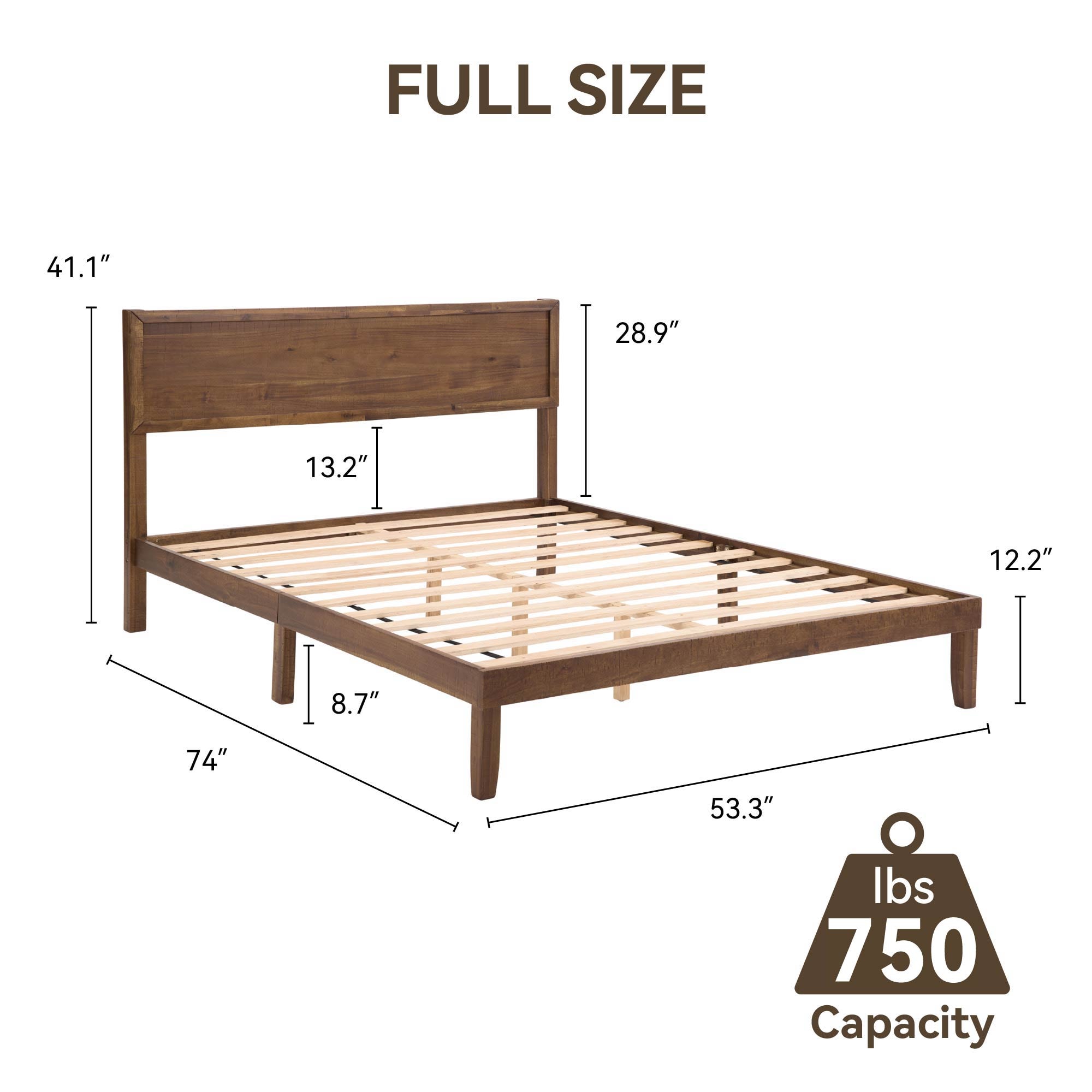 Premium wood Full Size Bed Frame - Sturdy and Durable Design, Modern Home Style, Effortlessly Create a Comfortable Bedroom Premium wood Full Size Bed Frame - Sturdy and Durable Design, Modern Home Style, Effortlessly Create a Comfortable Bedroom