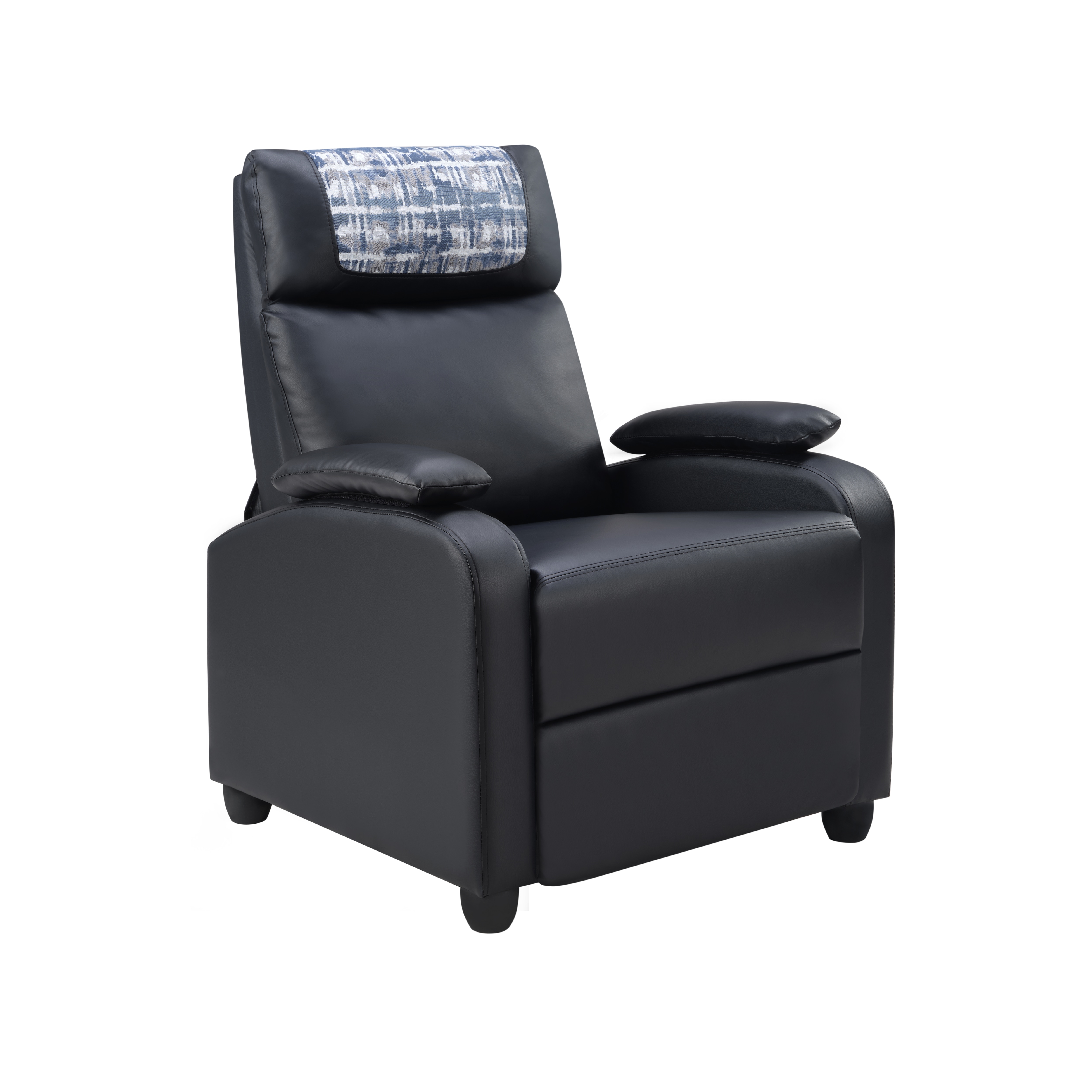Recliner Chair, Classic And Traditional Manual Recliner Chair With Comfortable Arms And Back Single Sofa For Living Room, Black_voghion.com