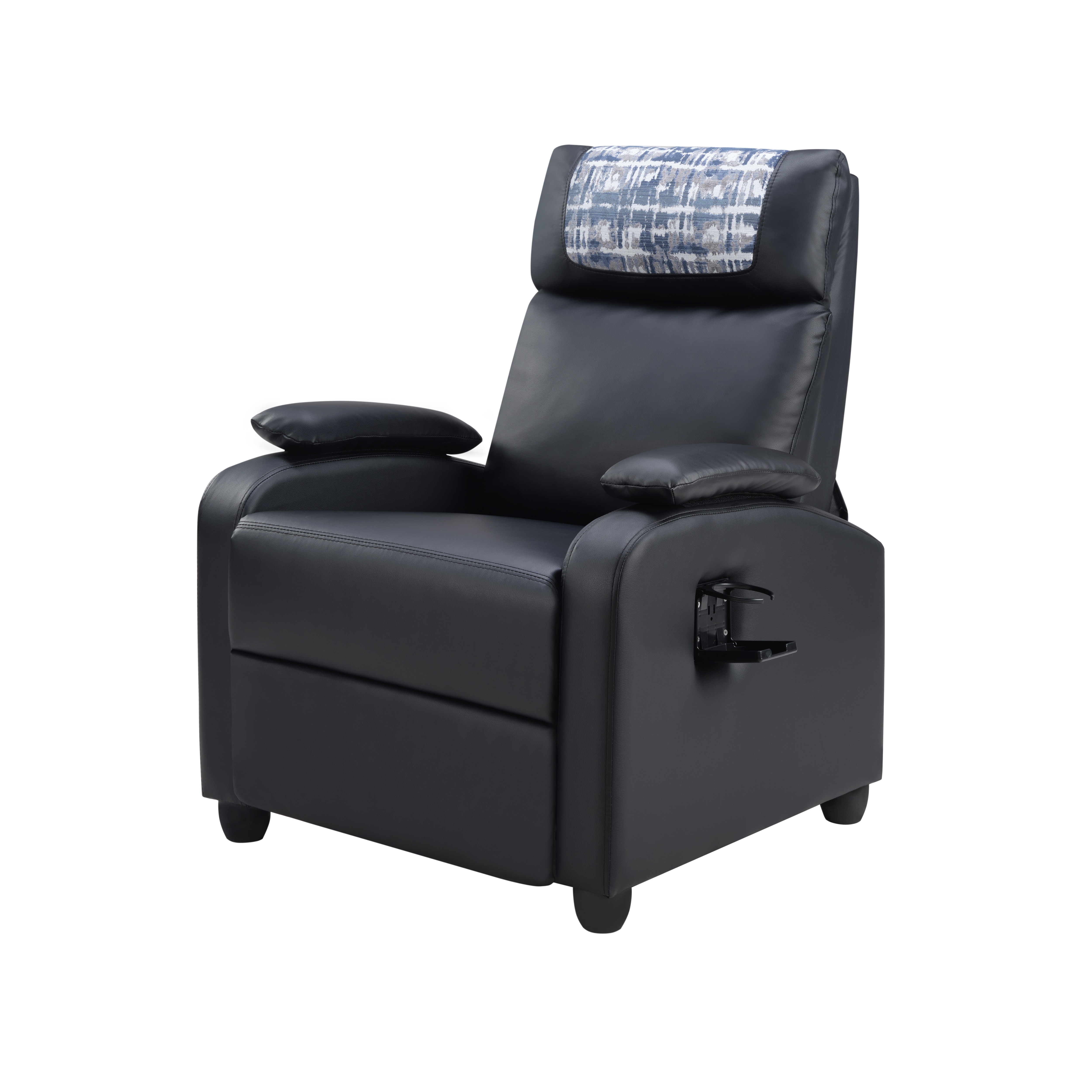 Recliner Chair, Classic And Traditional Manual Recliner Chair With Comfortable Arms And Back Single Sofa For Living Room, Black_voghion.com
