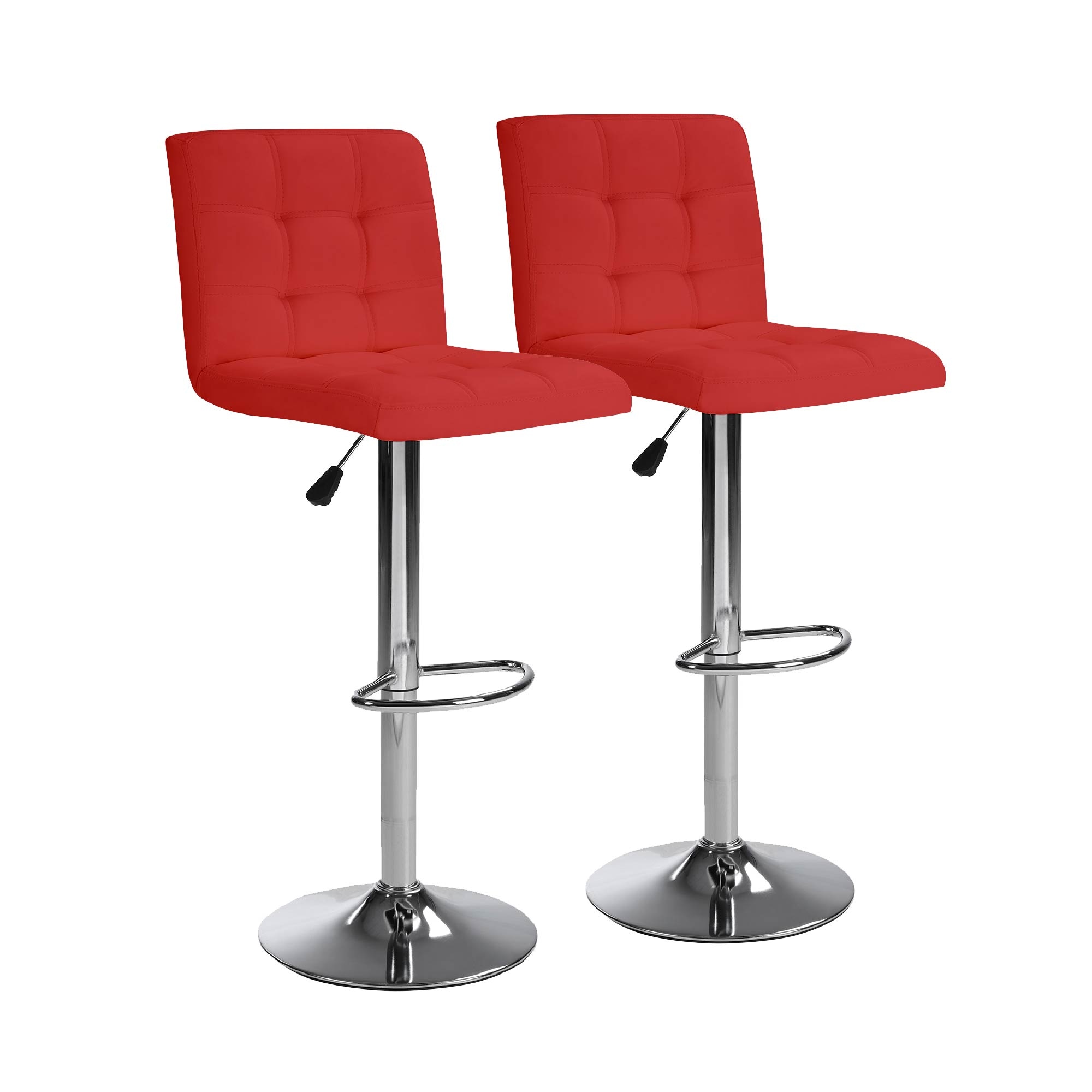 Bar Stools 1 Set of 2, Counter Height Bar Stools, Square Cushion Bar Stools with Back, Footstool, Cafe, Red, 2 pieces Bar Stools 1 Set of 2, Counter Height Bar Stools, Square Cushion Bar Stools with Back, Footstool, Cafe, Red, 2 pieces