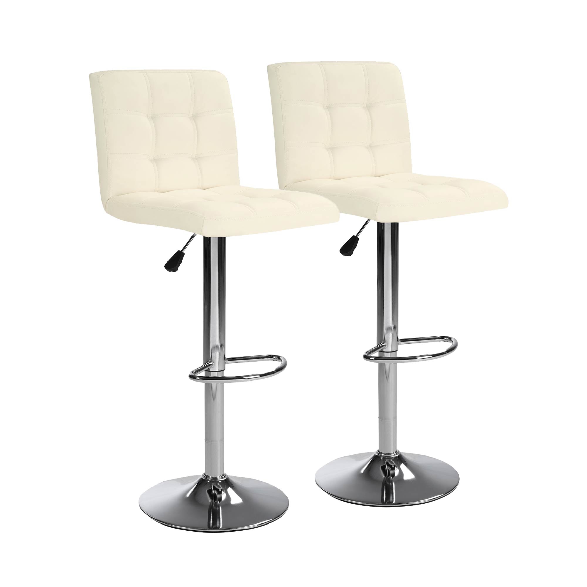 Bar Stools 1 Set of 2, Counter Height Bar Stools, Square Cushion Bar Stools with Back, Footstool, Cafe, White, 2 pieces Bar Stools 1 Set of 2, Counter Height Bar Stools, Square Cushion Bar Stools with Back, Footstool, Cafe, White, 2 pieces