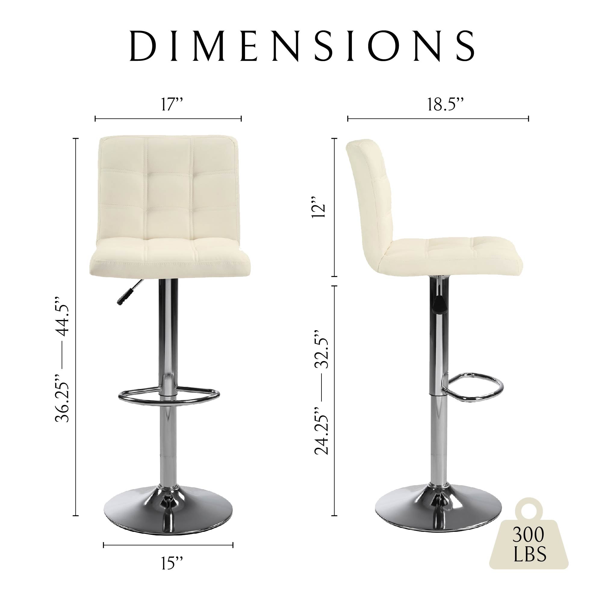 Bar Stools 1 Set of 2, Counter Height Bar Stools, Square Cushion Bar Stools with Back, Footstool, Cafe, White, 2 pieces Bar Stools 1 Set of 2, Counter Height Bar Stools, Square Cushion Bar Stools with Back, Footstool, Cafe, White, 2 pieces