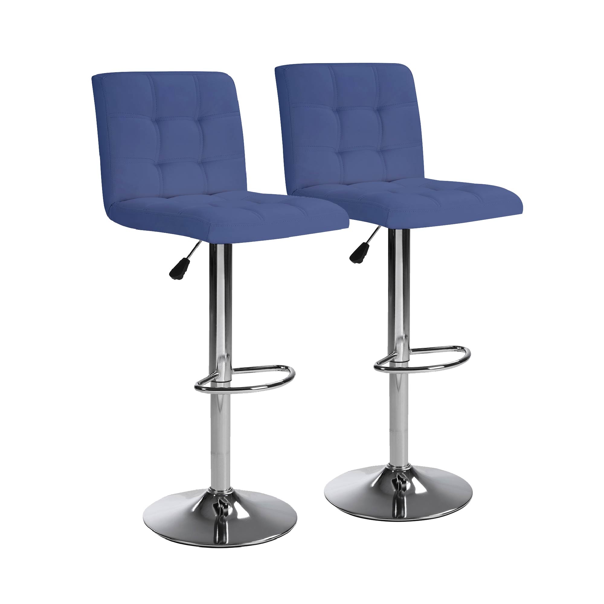 Bar Stools 1 Set of 2, Counter Height Bar Stools, Square Cushion Bar Stools with Back, Footstool, Cafe, Blue, 2 pieces Bar Stools 1 Set of 2, Counter Height Bar Stools, Square Cushion Bar Stools with Back, Footstool, Cafe, Blue, 2 pieces