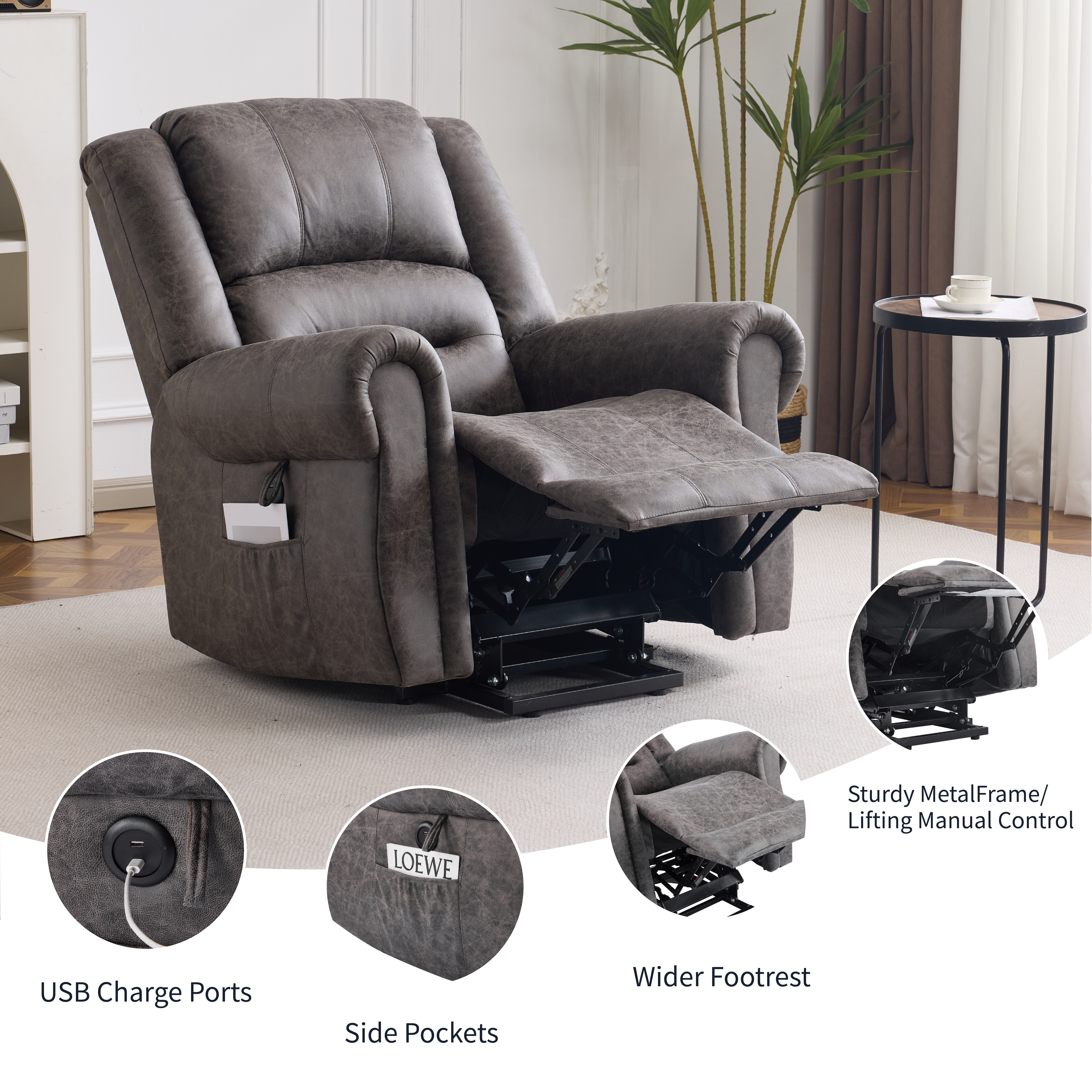 Futon Sofa Bed,Velvet Futon Couch for Living Room, Recliner Sleeper Sofa Bed with 2 Cup Holders, Removable Armrests, Metal Legs, Charcoal Gray Futon Sofa Bed,Velvet Futon Couch for Living Room, Recliner Sleeper Sofa Bed with 2 Cup Holders, Removable Armrests, Metal Legs, Charcoal Gray