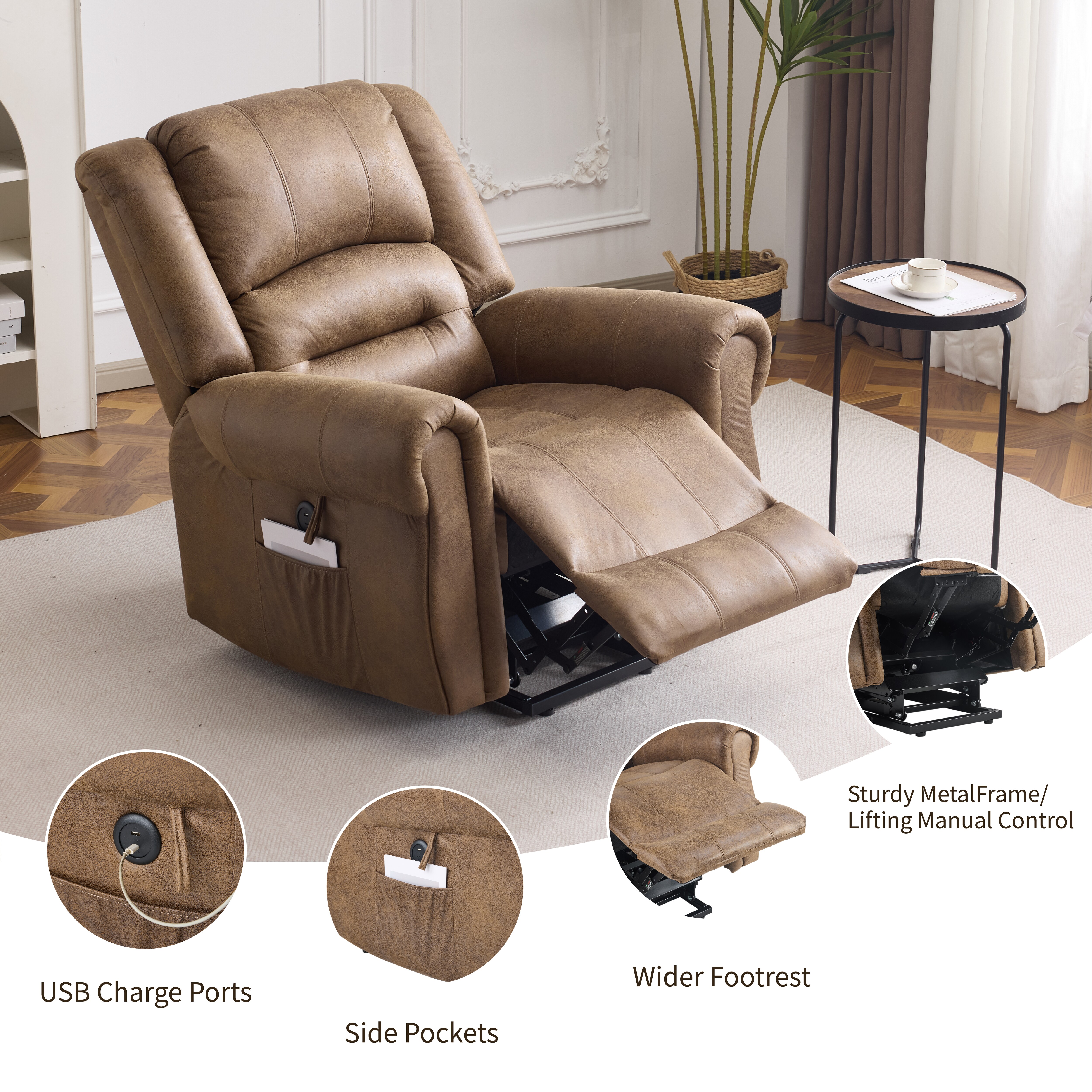 Futon Sofa Bed,Velvet Futon Couch for Living Room, Recliner Sleeper Sofa Bed with 2 Cup Holders, Removable Armrests, Metal Legs, Brown Futon Sofa Bed,Velvet Futon Couch for Living Room, Recliner Sleeper Sofa Bed with 2 Cup Holders, Removable Armrests, Metal Legs, Brown