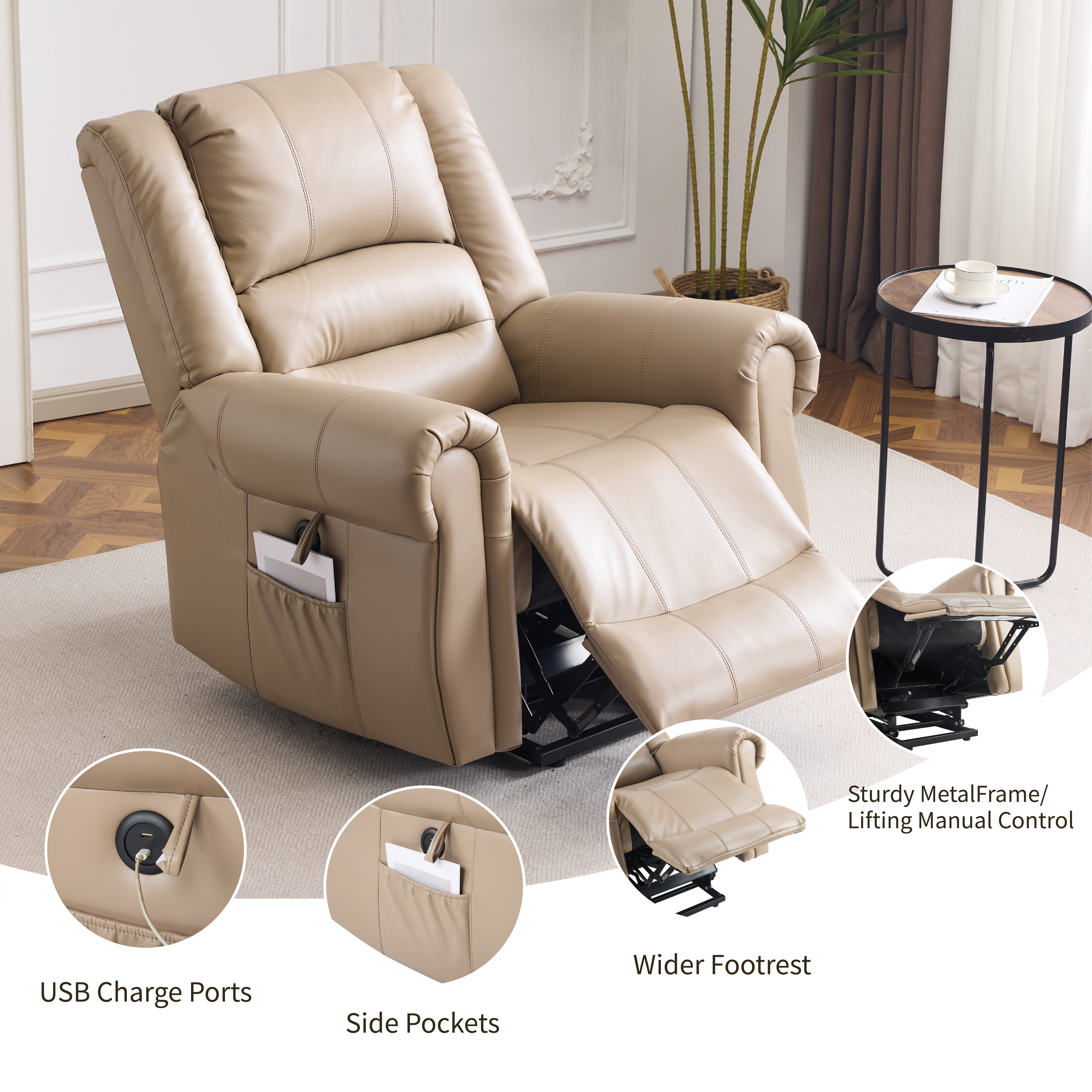 Futon Sofa Bed,Velvet Futon Couch for Living Room, Recliner Sleeper Sofa Bed with 2 Cup Holders, Removable Armrests, Metal Legs, Light Brown Futon Sofa Bed,Velvet Futon Couch for Living Room, Recliner Sleeper Sofa Bed with 2 Cup Holders, Removable Armrests, Metal Legs, Light Brown