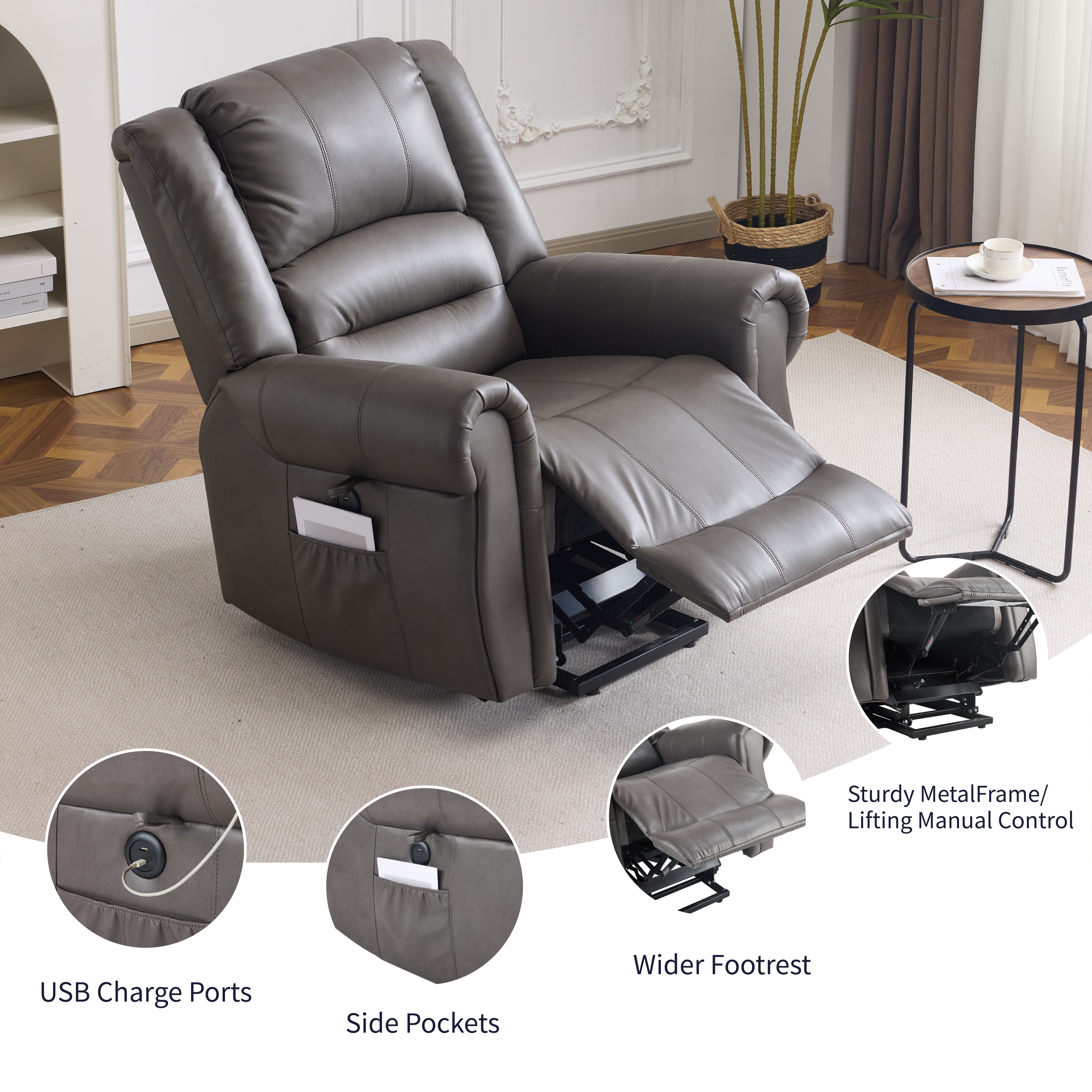 Futon Sofa Bed,Velvet Futon Couch for Living Room, Recliner Sleeper Sofa Bed with 2 Cup Holders, Removable Armrests, Metal Legs, Gray Futon Sofa Bed,Velvet Futon Couch for Living Room, Recliner Sleeper Sofa Bed with 2 Cup Holders, Removable Armrests, Metal Legs, Gray