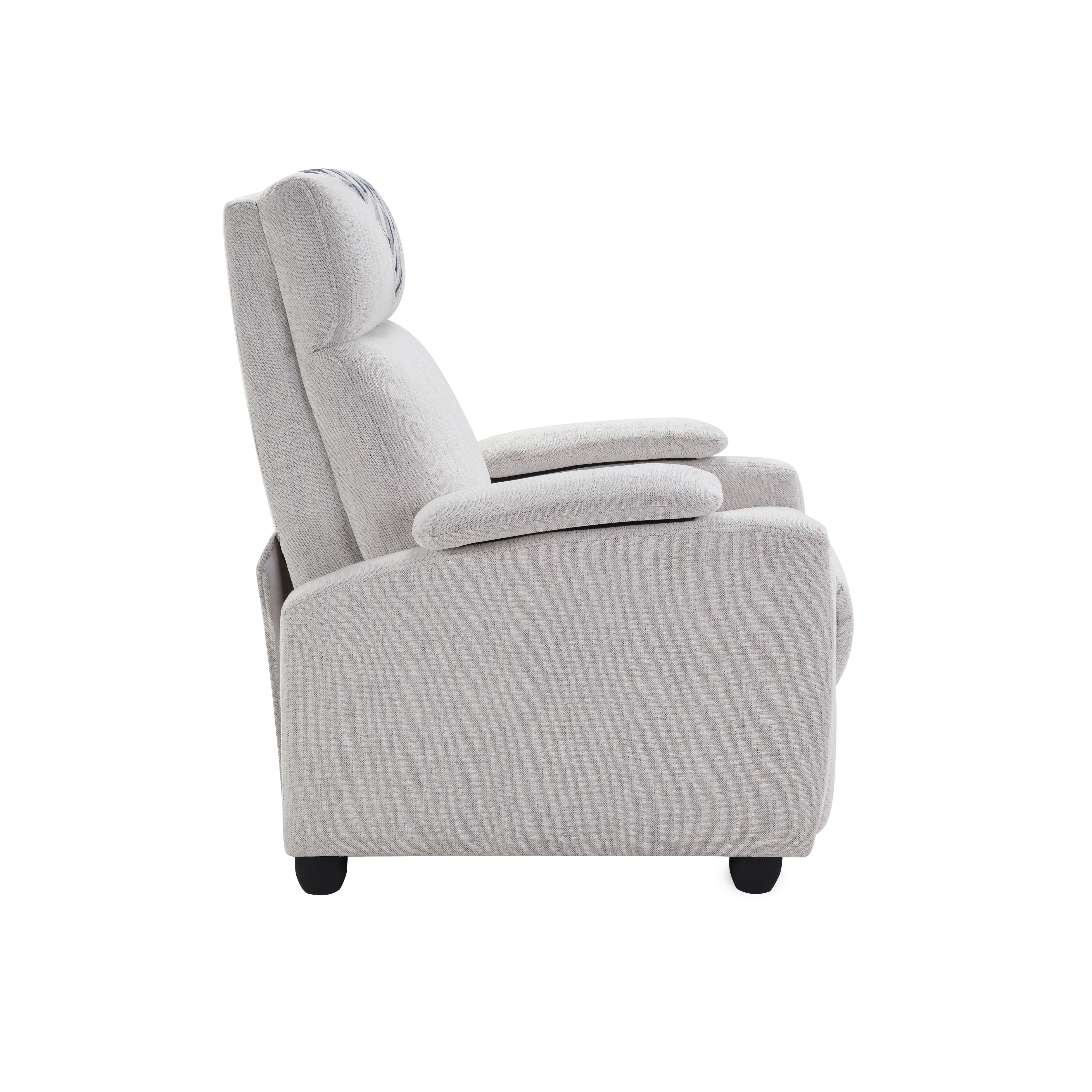 Recliner Chair, Classic And Traditional Manual Recliner Chair With Comfortable Arms And Back Single Sofa For Living Room, Light Gray_voghion.com