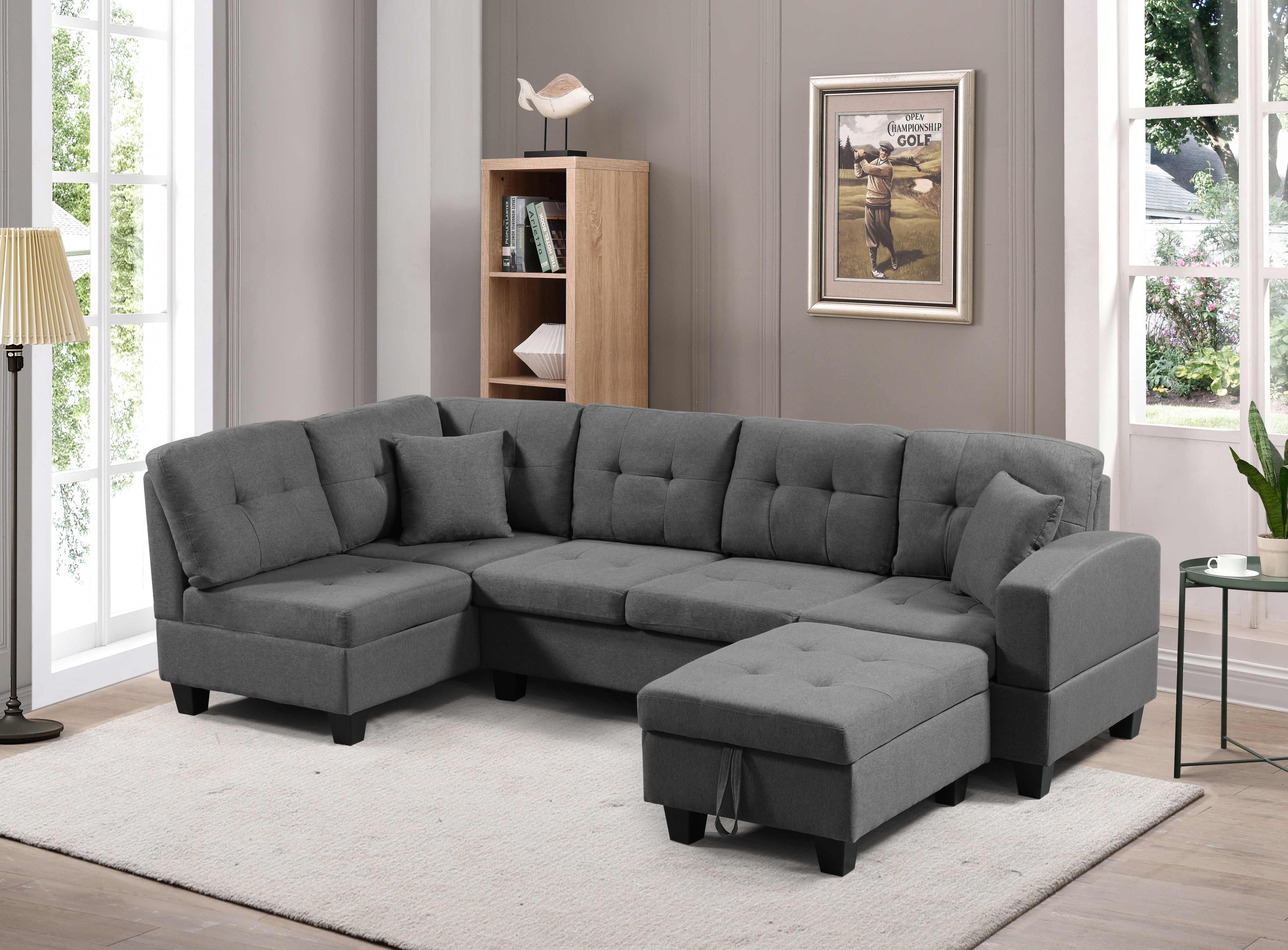 Left fabric sofa with Ottoman
Left fabric sofa with Ottoman