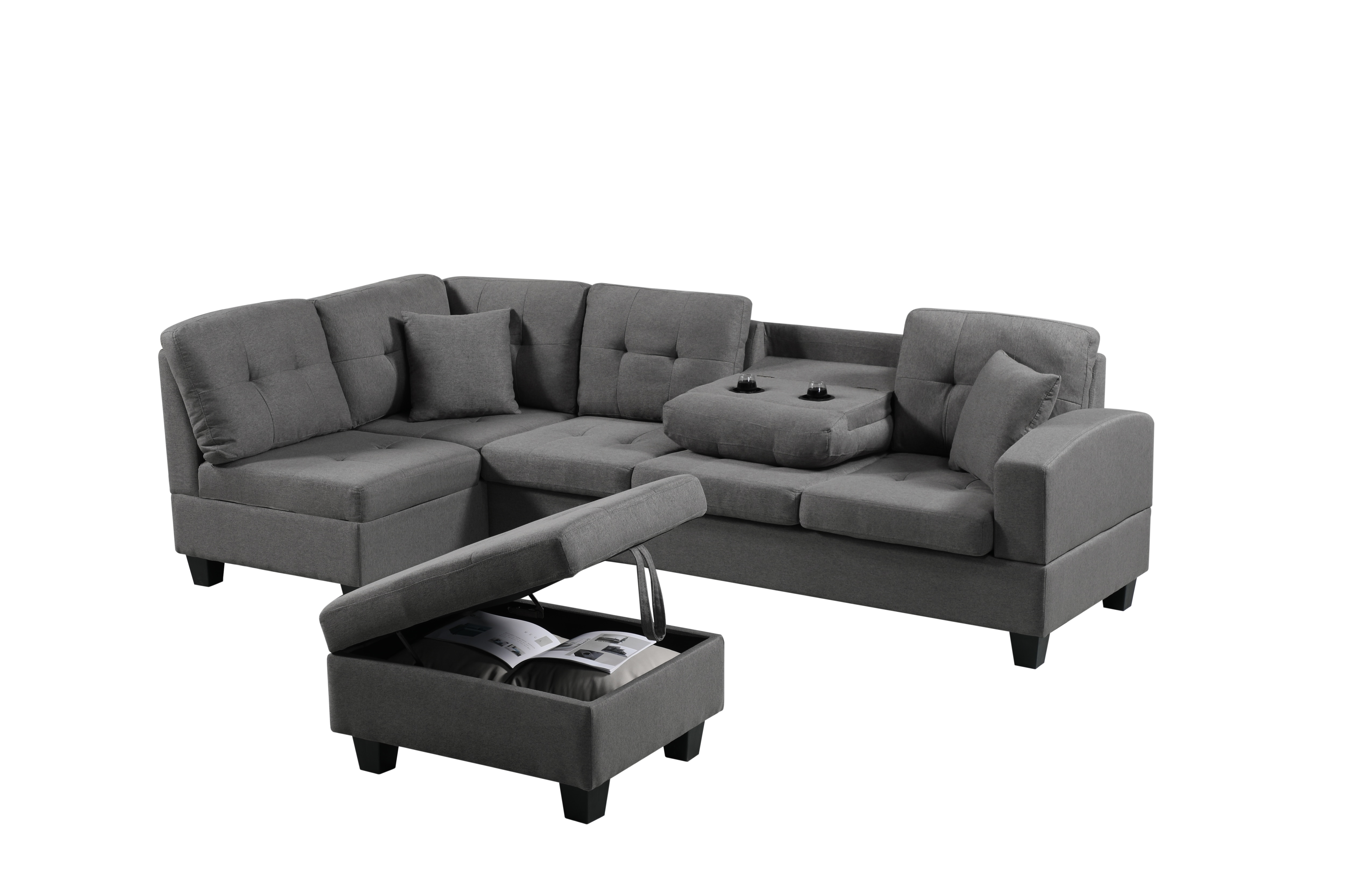 Left fabric sofa with Ottoman
Left fabric sofa with Ottoman