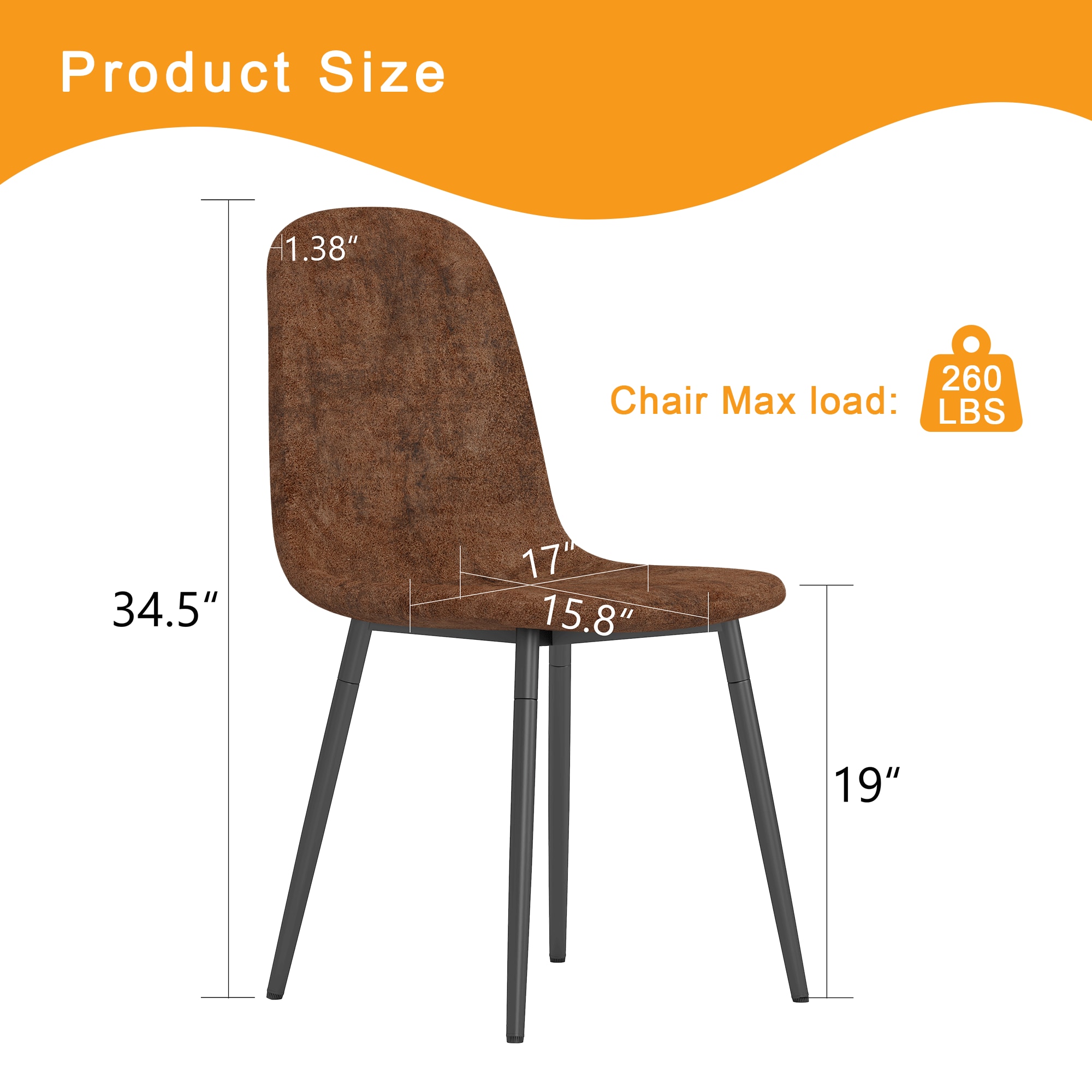 6-Piece Set of Brown Tech Fabric Integrated Dining Chairs .Comfortable & Durable, Stable Support, Versatile for Multiple Scenarios.Unique Design and Black Metal Legs. 6-Piece Set of Brown Tech Fabric Integrated Dining Chairs .Comfortable & Durable, Stable Support, Versatile for Multiple Scenarios.Unique Design and Black Metal Legs.