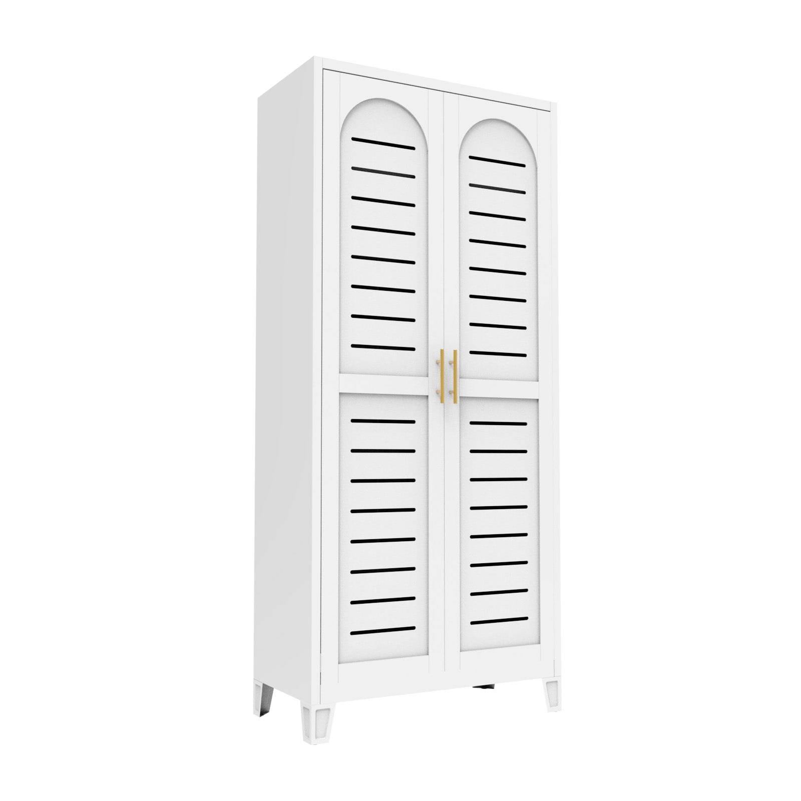 Industrial 2-Door Metal Storage Cabinet With Ventilated Design – Heavy-Duty Steel Shelving Unit For Garage, Home Organization​_voghion.com