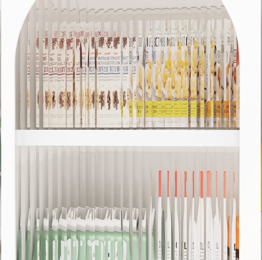 Elegant 2-Door Fluted Glass Storage Cabinet – Heavy-Duty Metal Pantry Organizer With Frosted Glass Doors, Space-Saving For Kitchen_voghion.com