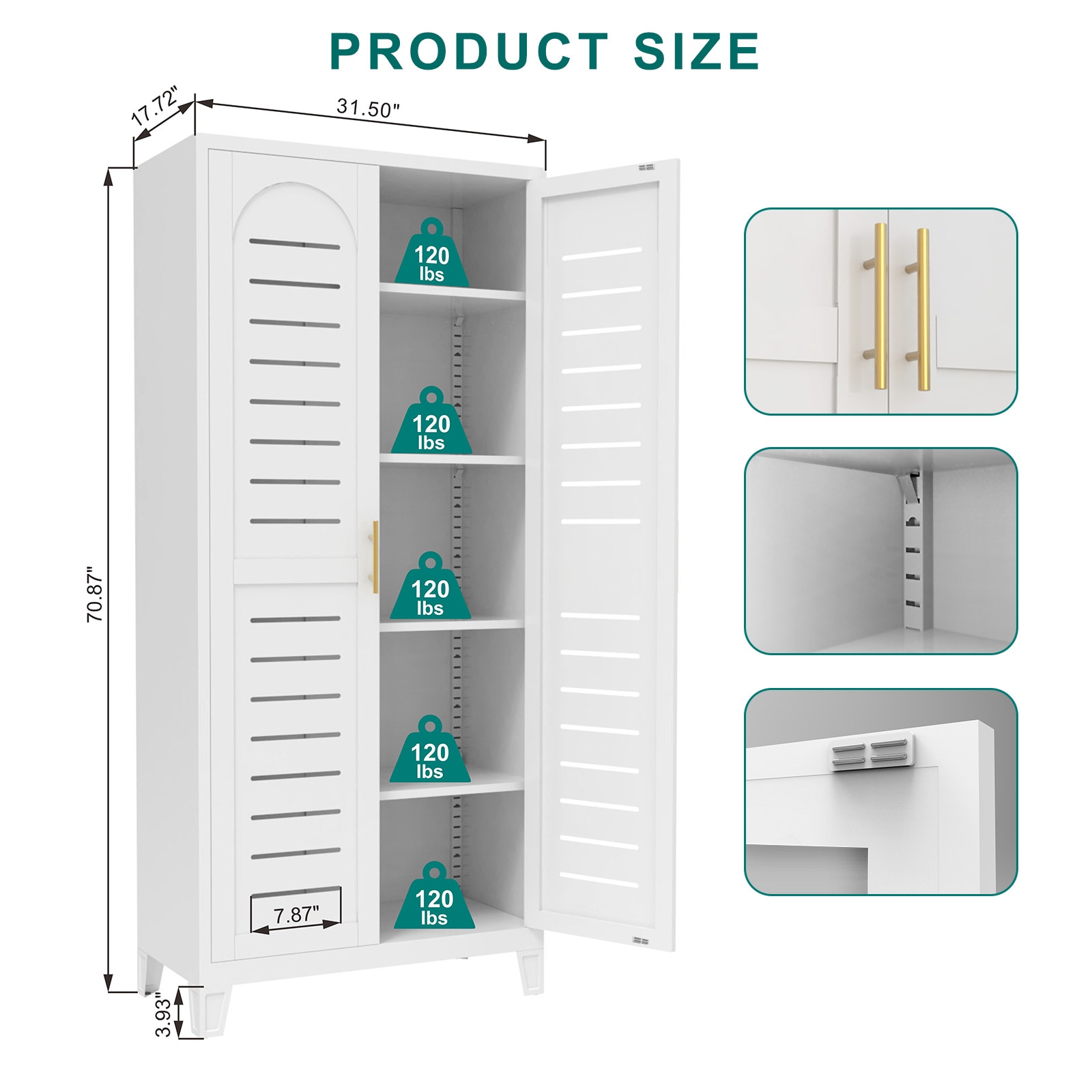 Industrial 2-Door Metal Storage Cabinet With Ventilated Design – Heavy-Duty Steel Shelving Unit For Garage, Home Organization​_voghion.com