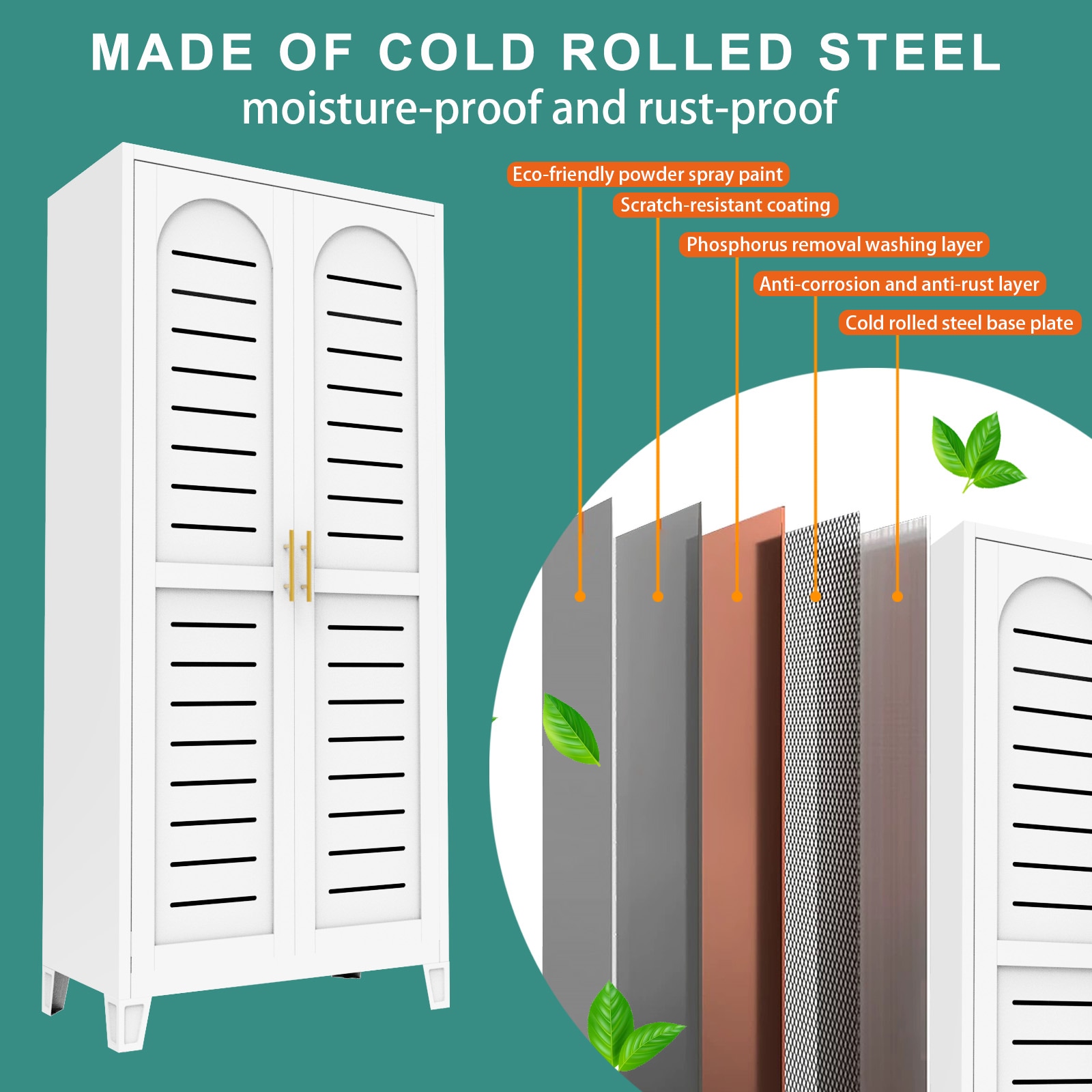Industrial 2-Door Metal Storage Cabinet With Ventilated Design – Heavy-Duty Steel Shelving Unit For Garage, Home Organization​_voghion.com