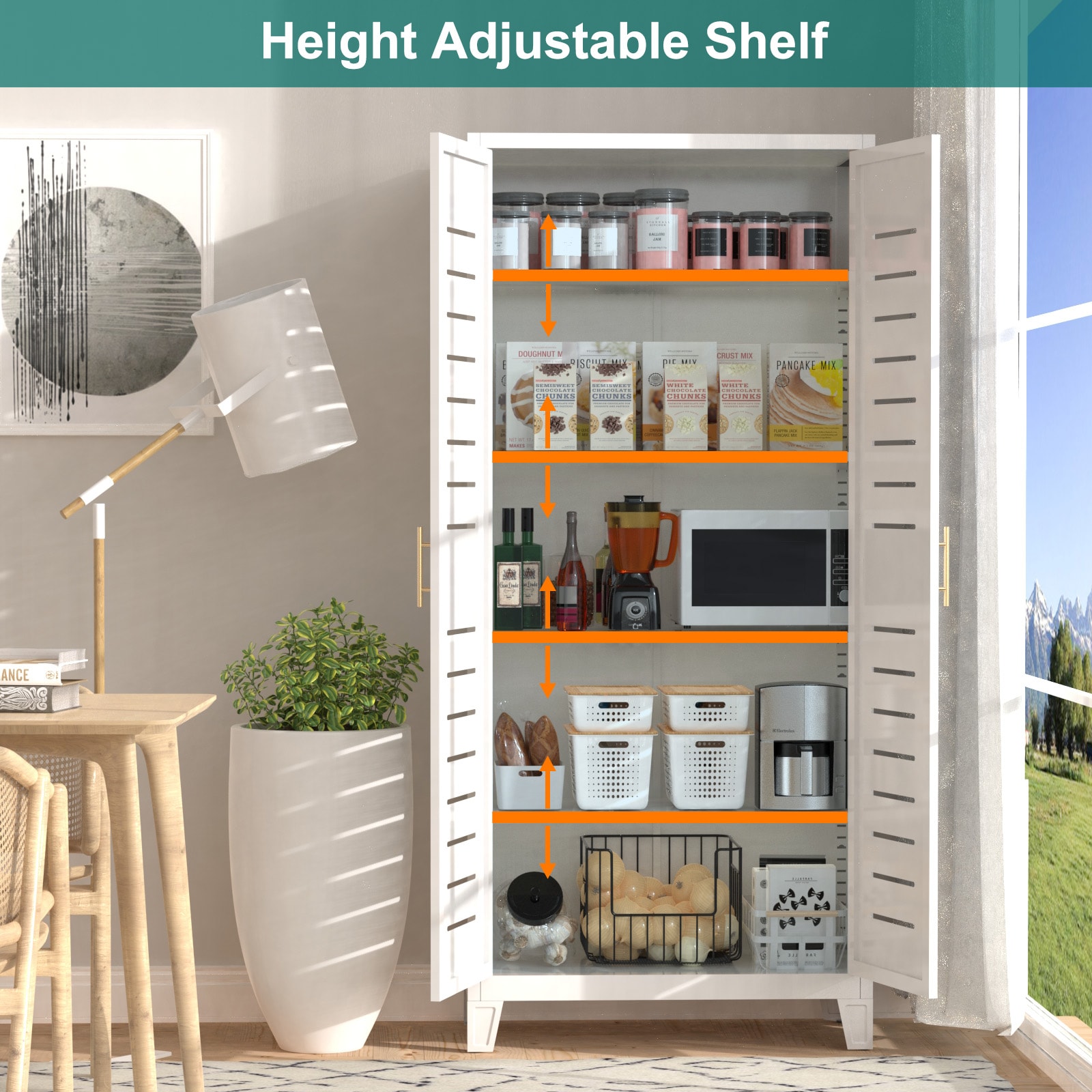Industrial 2-Door Metal Storage Cabinet With Ventilated Design – Heavy-Duty Steel Shelving Unit For Garage, Home Organization​_voghion.com
