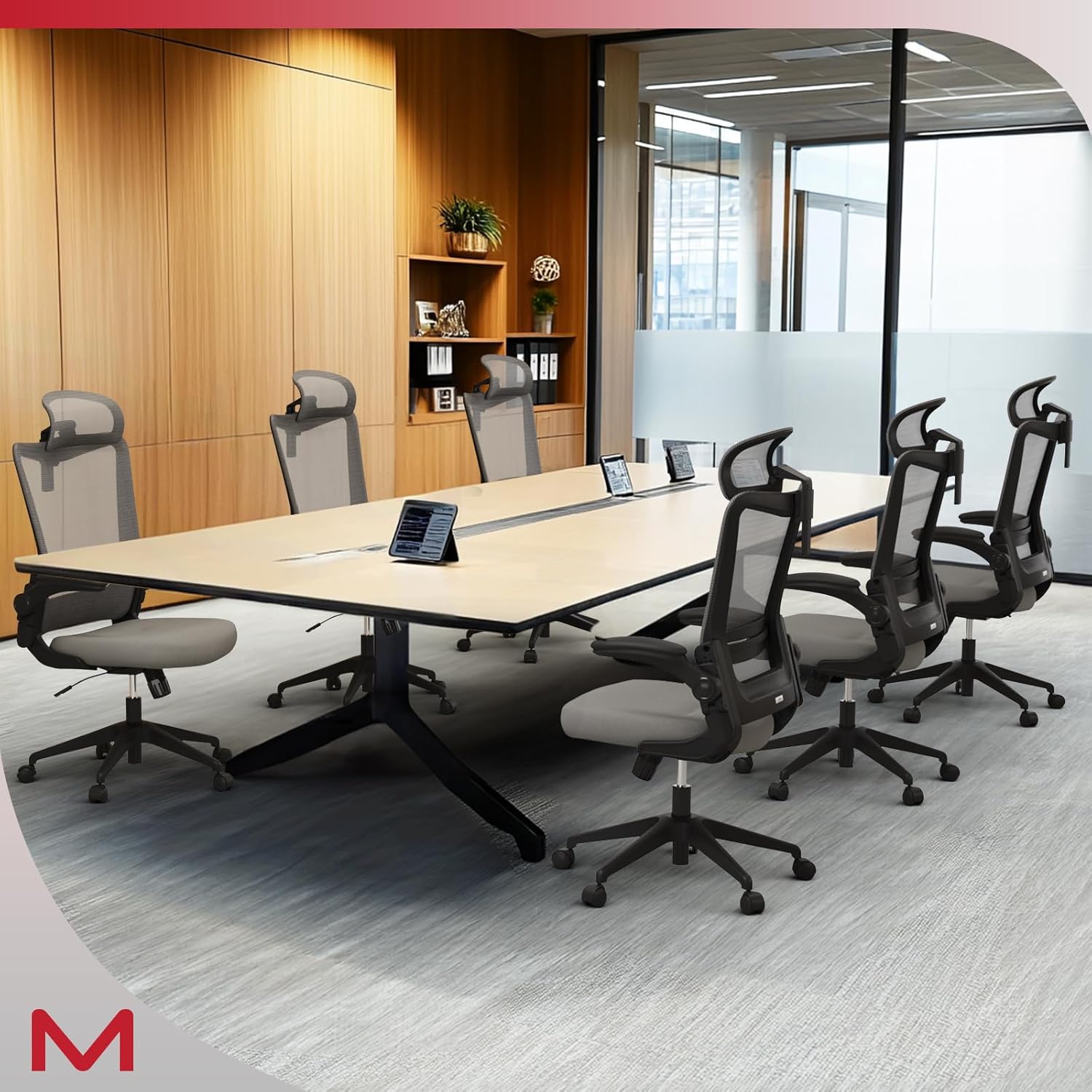 Ergonomic Office Chair, 300 LBS Home Mesh Desk Chair with Wheels, Comfortable Gaming Chair for Long Hours, High Back Office Chair with Adjustable Lumbar & Headrest