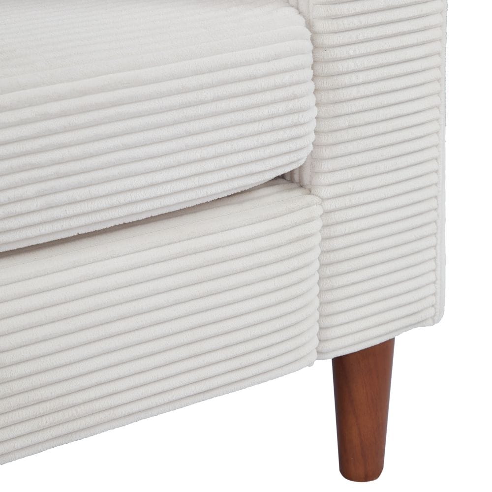 2-Seater Sofa, Modern Loveseat with Tufted Back and Solid Wood Legs 2-Seater Sofa, Modern Loveseat with Tufted Back and Solid Wood Legs