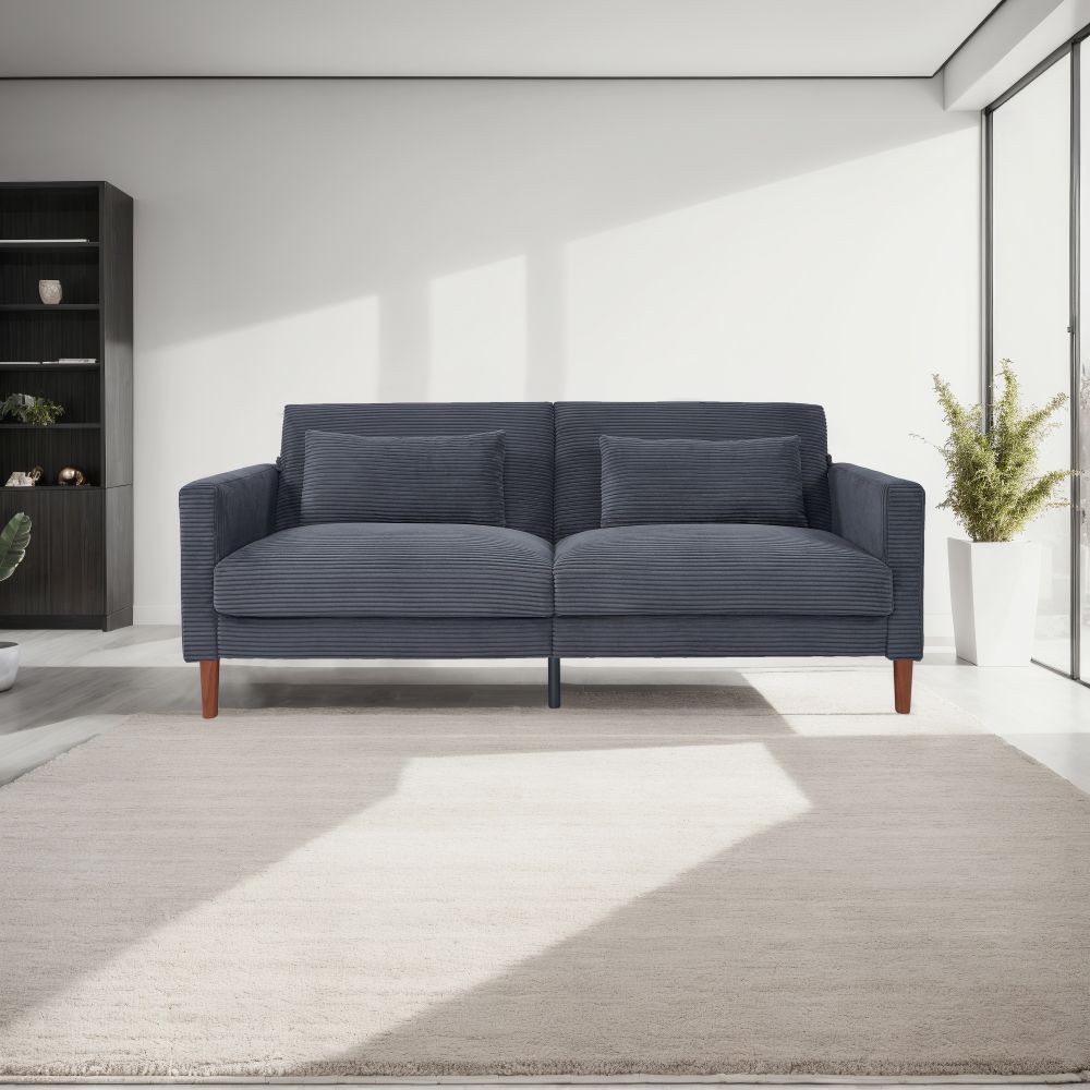 2-Seater Sofa, Modern Loveseat with Tufted Back and Solid Wood Legs